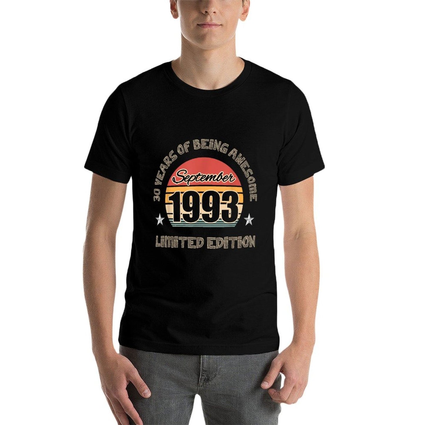 30 Years of Being Awesome September 1993 for 30th Birthday Rolled Sleeves T-Shirt