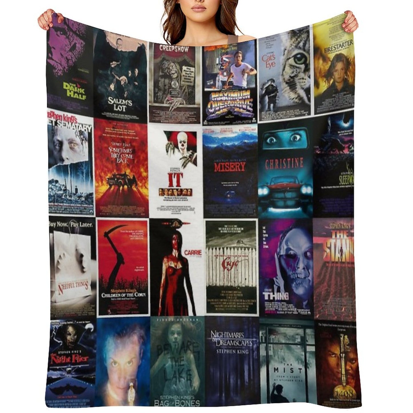 Stephen King Movie Posters Collection Eco-conscious Throw Blanket