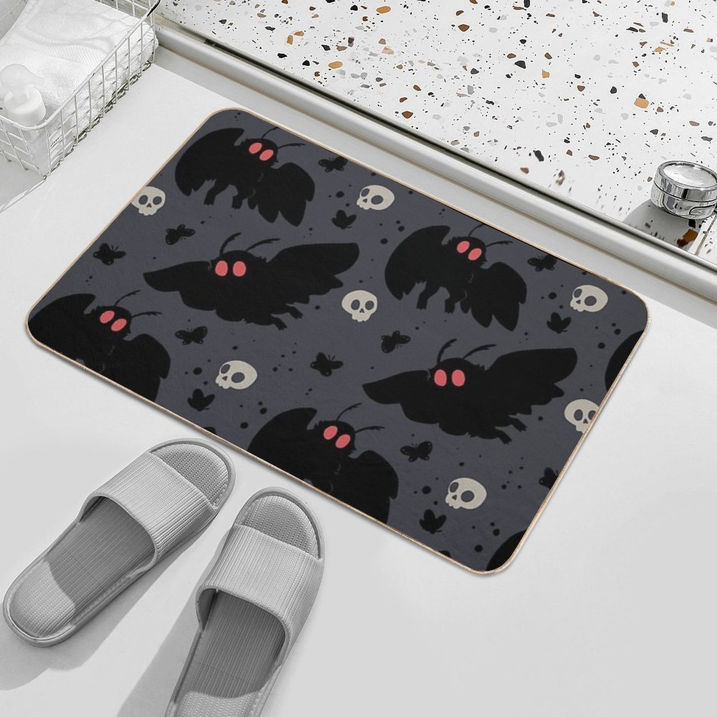 Mothman - Night Grey Fade-Resistant Bath Mat
