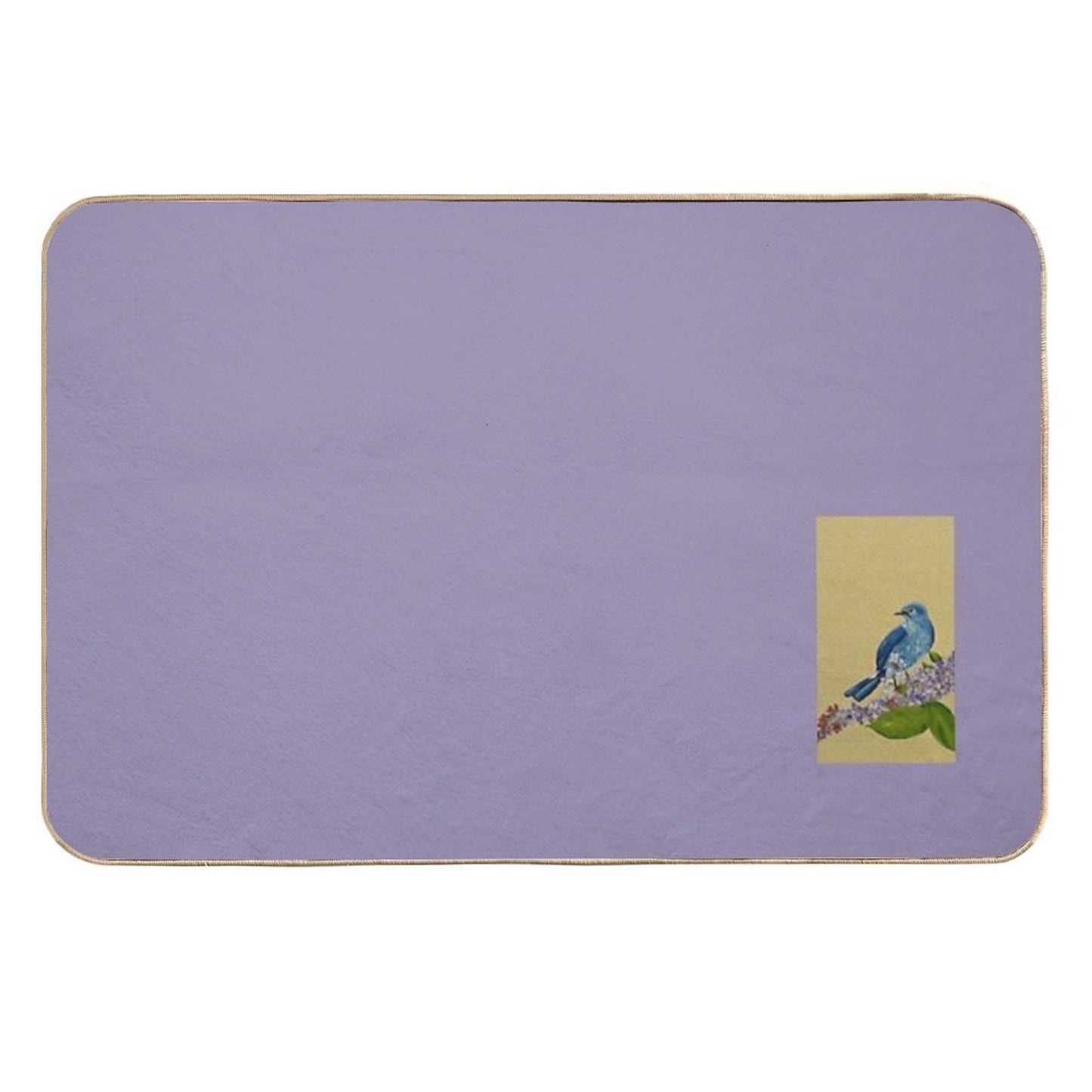 Indigo Bunting on A Twig #3 Absorbent Bath Mat