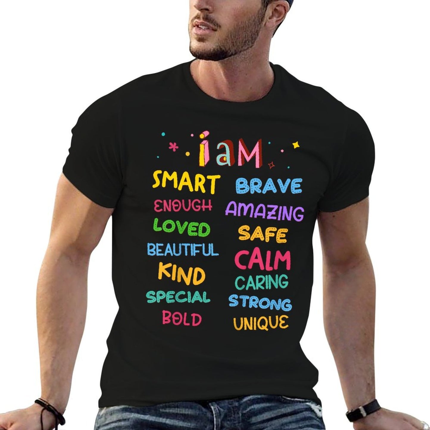 Kids I Am Daily Affirmation Colorful Christian Toddler Girls Stretchy T-Shirt