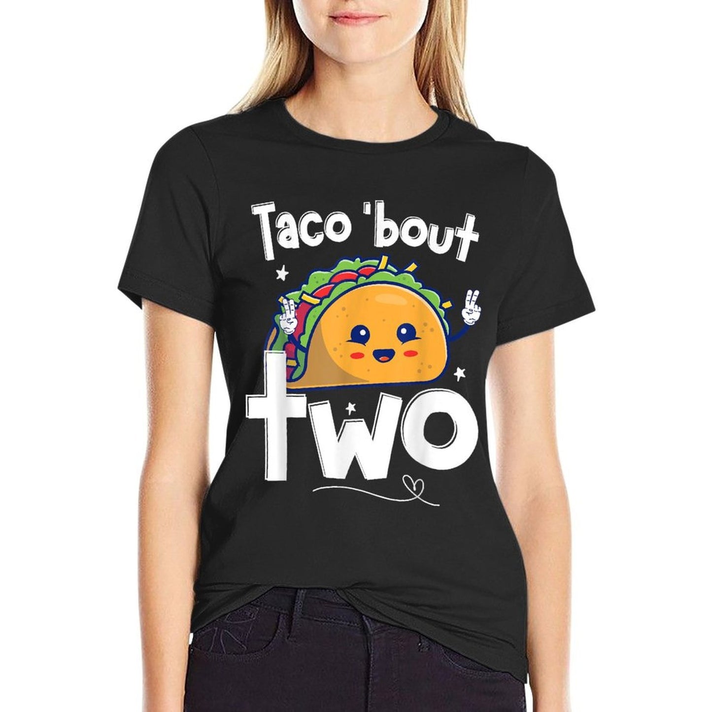 Cute 2 Year Old Boys Girls 2nd Second Birthday Taco Bout Two High-quality Stitching T-Shirt