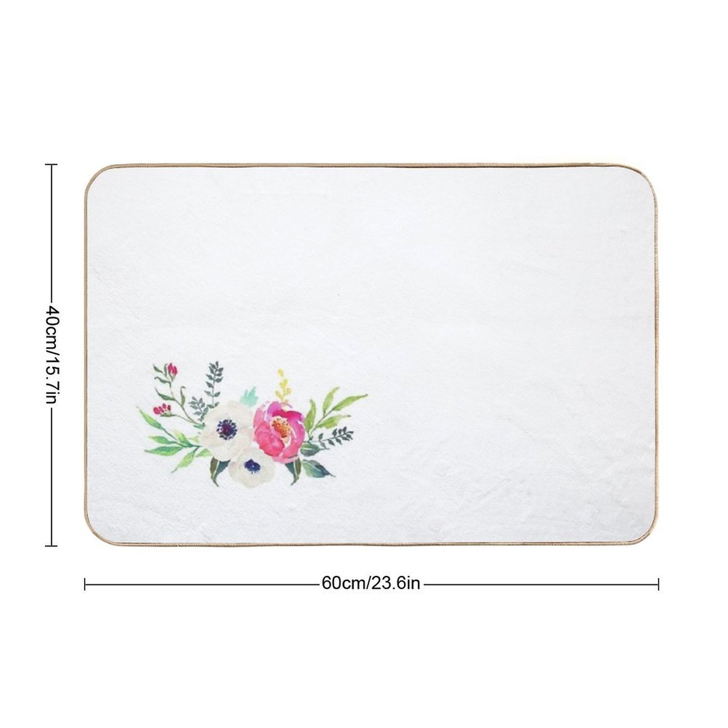 Anemone Peony Watercolor Bouquet High-Traffic Bath Mat