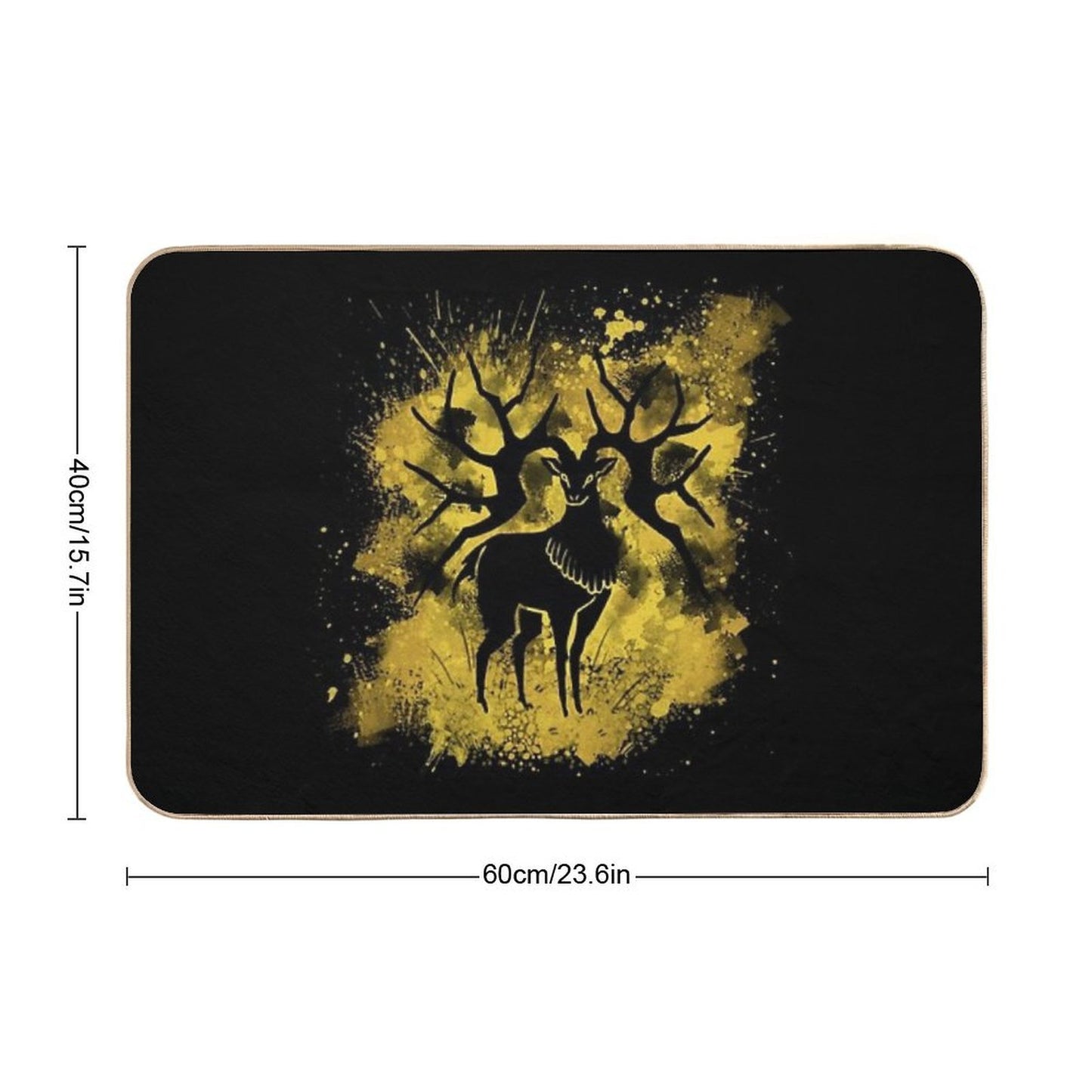 Golden Deer Splatter Fade-Resistant Bath Mat