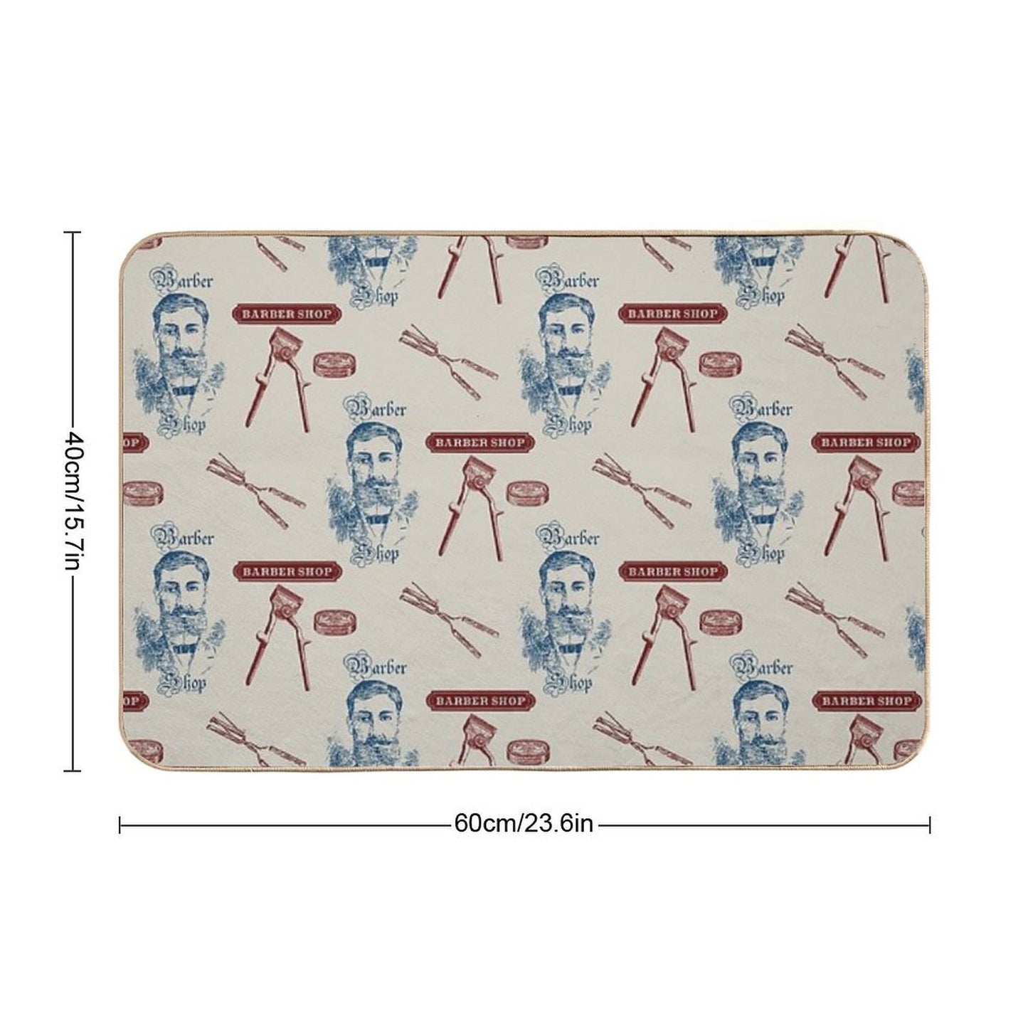 Vintage Barber Shop Mustache Easy Maintenance Bath Mat