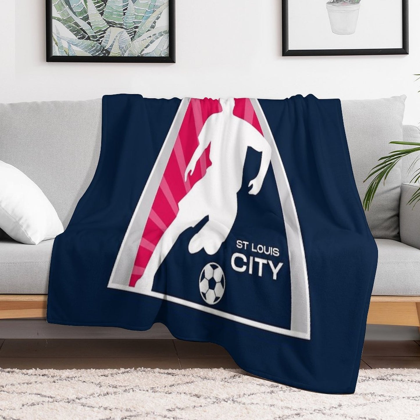 STL Soccer Dribble All-season Throw Blanket