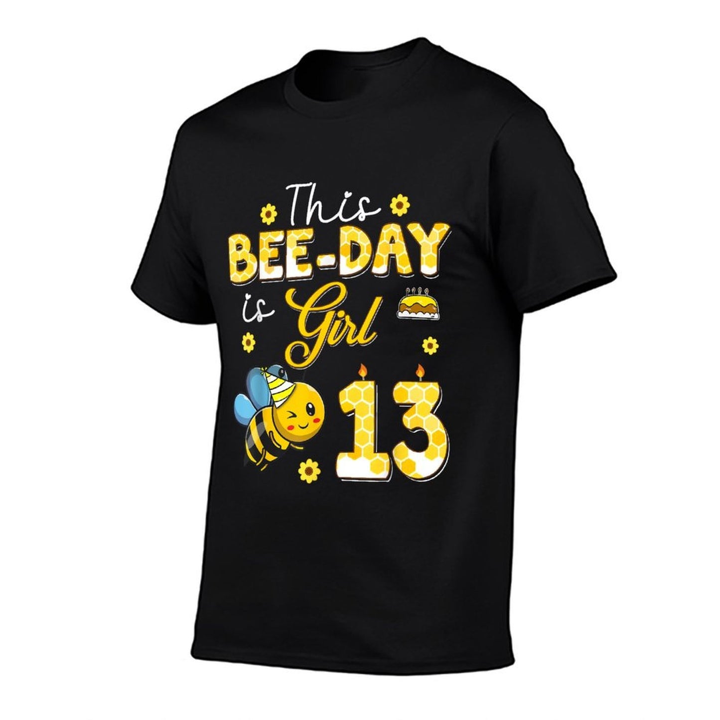 This Bee-Day Girl Is 13 Thirteen Years Old 13th Birthday Kid Versatile T-Shirt