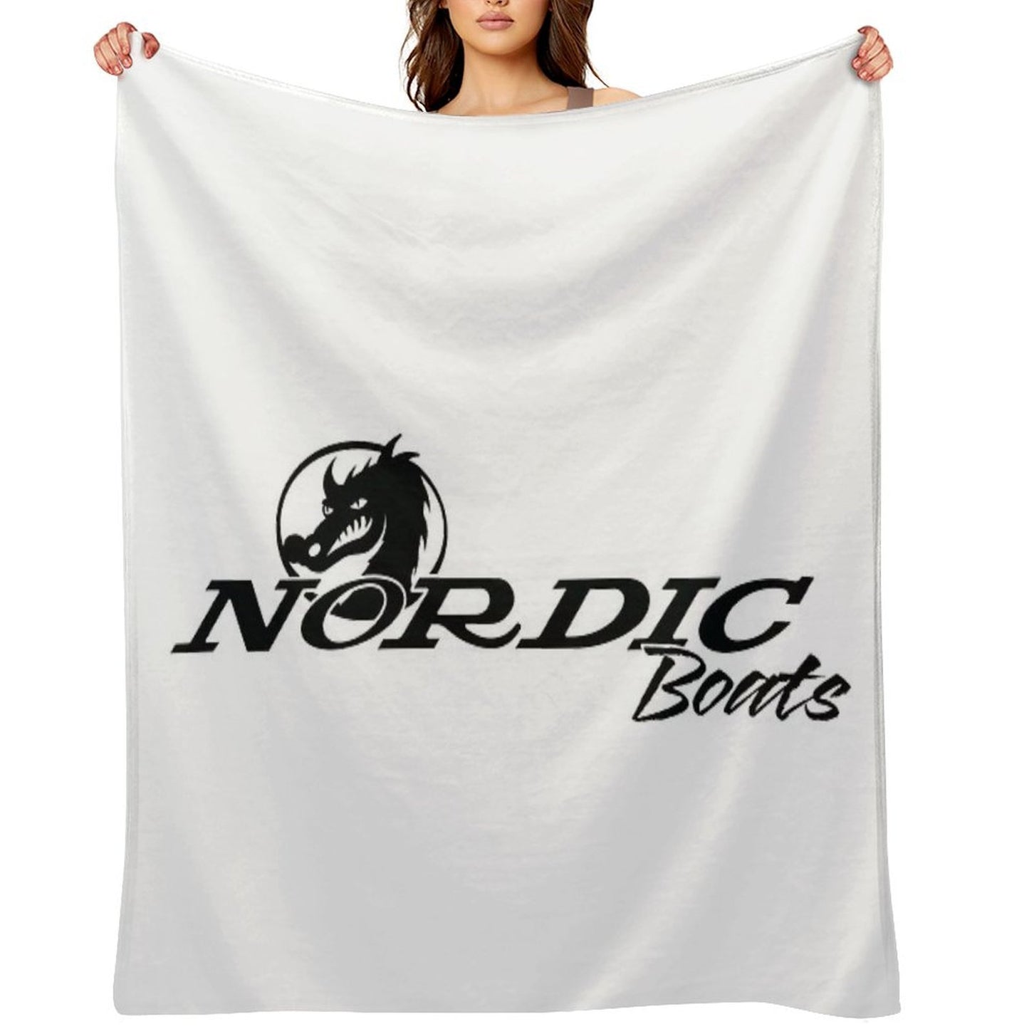 Nordic Boats Logo Plush Throw Blanket