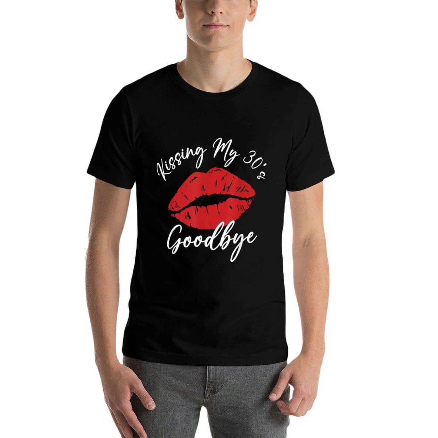 40th Birthday Kissing My 30s Goodbye Flirty Turning 40 Stretchy T-Shirt