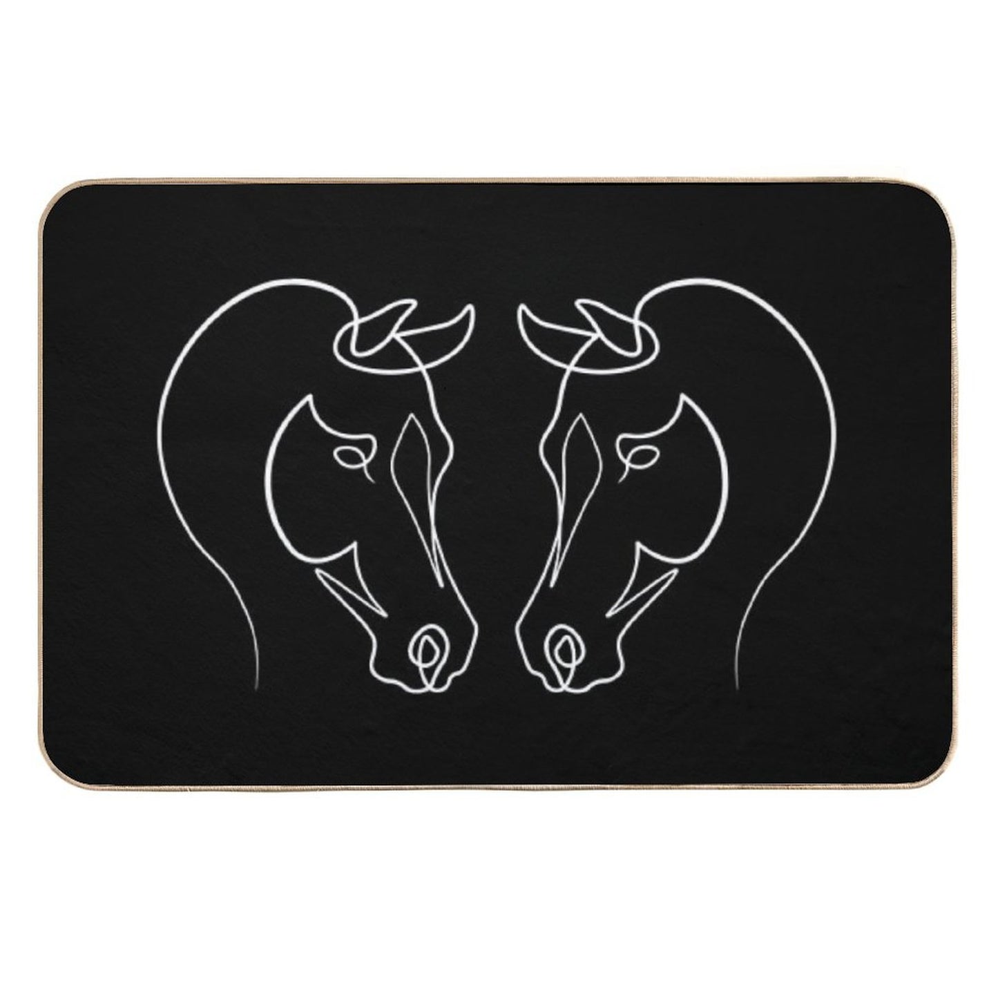 Arabian Horse Face One Line Art Multi-Purpose Bath Mat