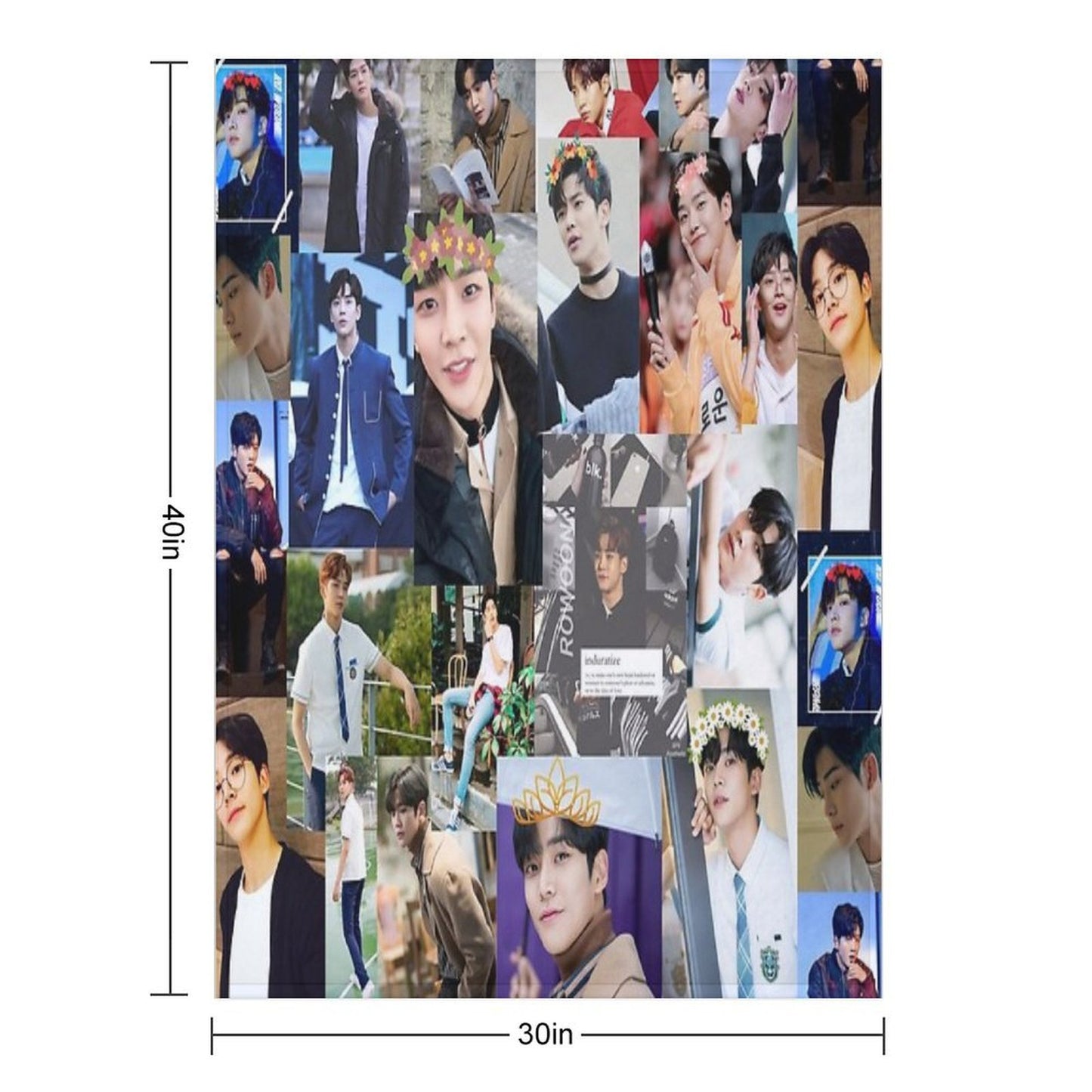 Rowoon Beautiful Collage Plush Throw Blanket