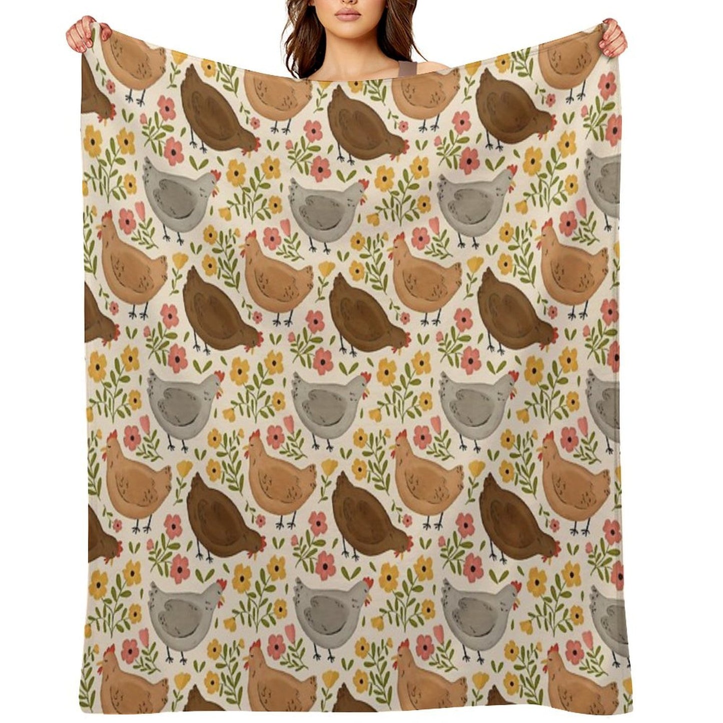 Springtime Chickens Eco-conscious Throw Blanket