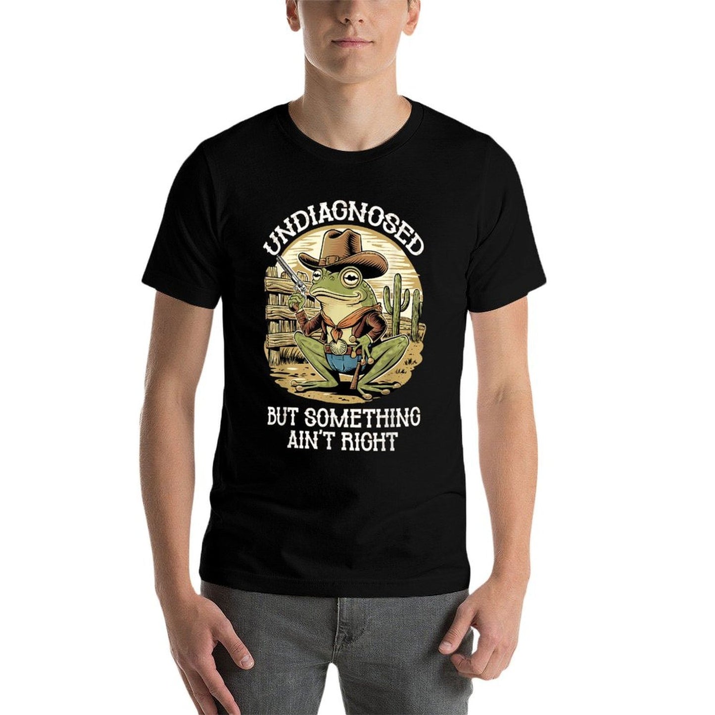 Undiagnosed But Something Aint Right Funny Cowboy Frog Versatile T-Shirt