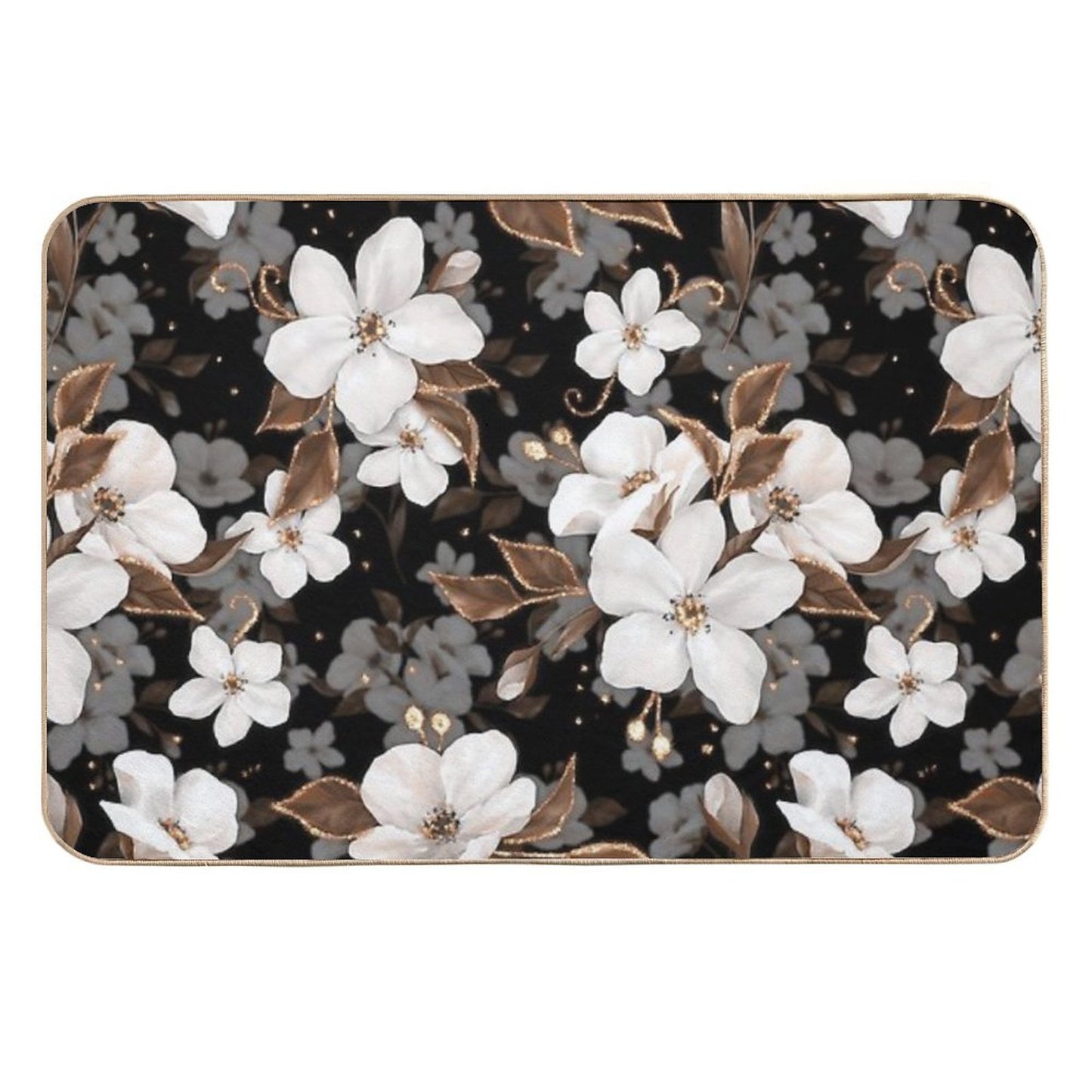 Apple Flowers. Decorative Floral Pattern Durable Bath Mat