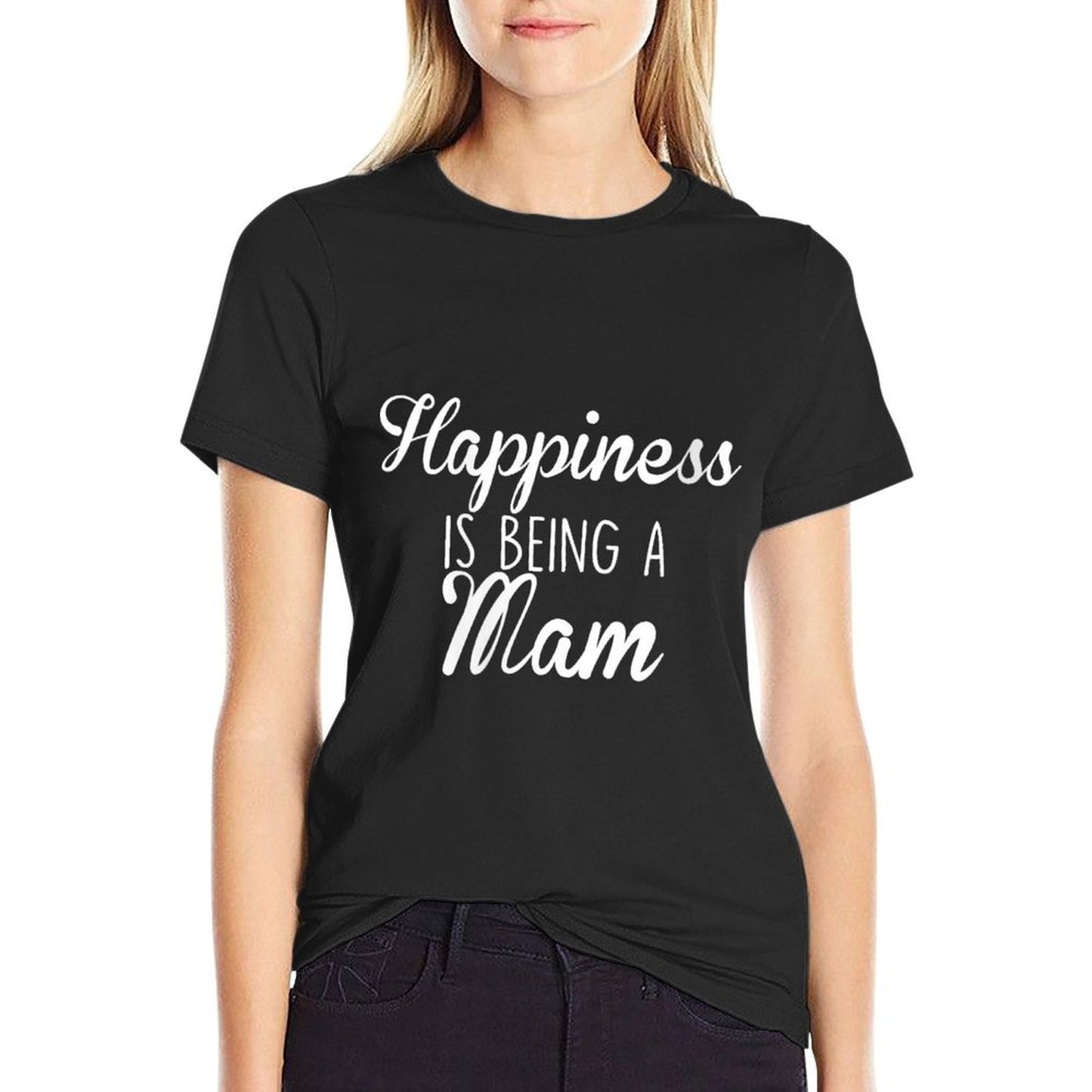 Womens Mam Gift Happiness Relaxed-fit T-Shirt