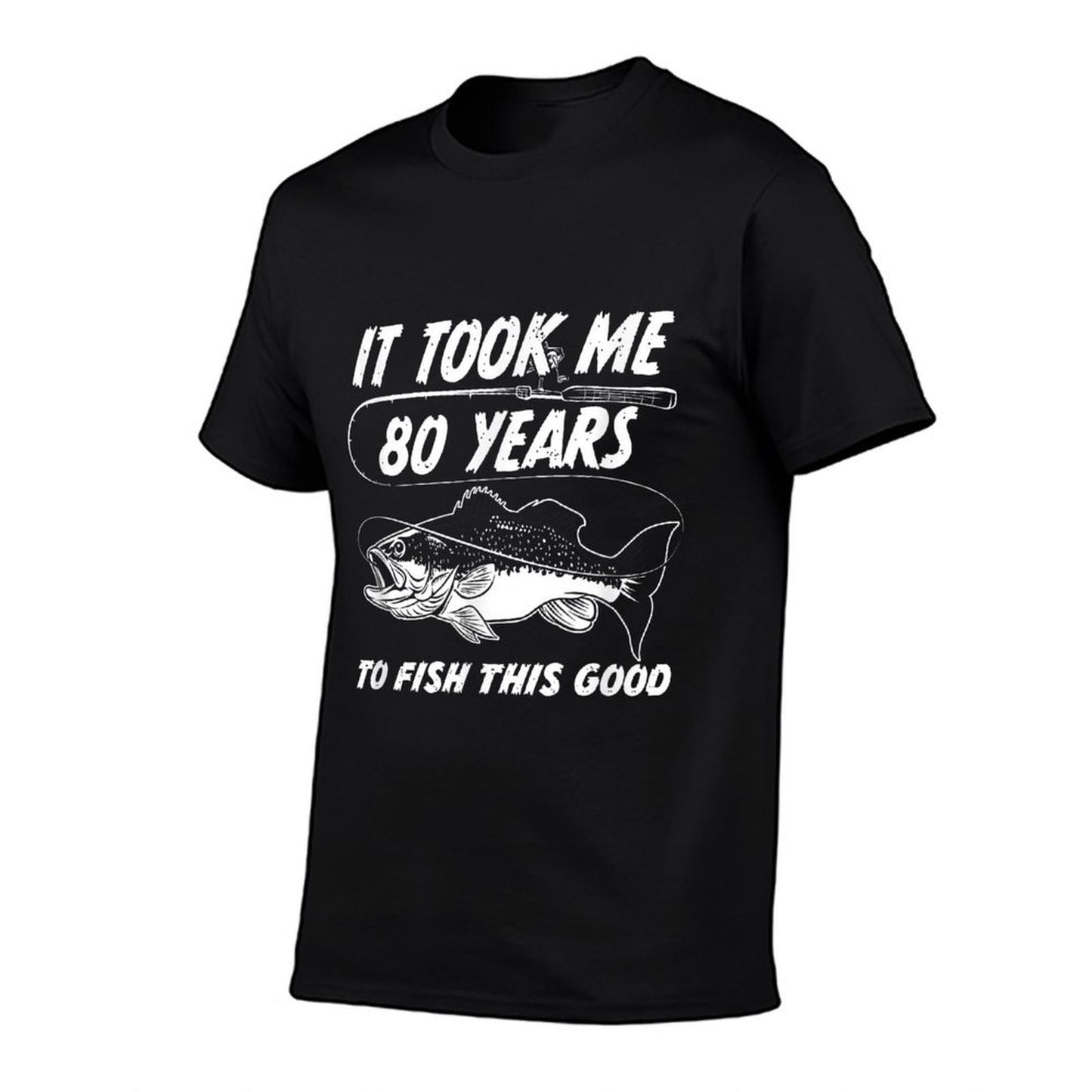 80 Year Old Birthday Fisherman Gifts 80th Bday Fishing Men Lightweight T-Shirt