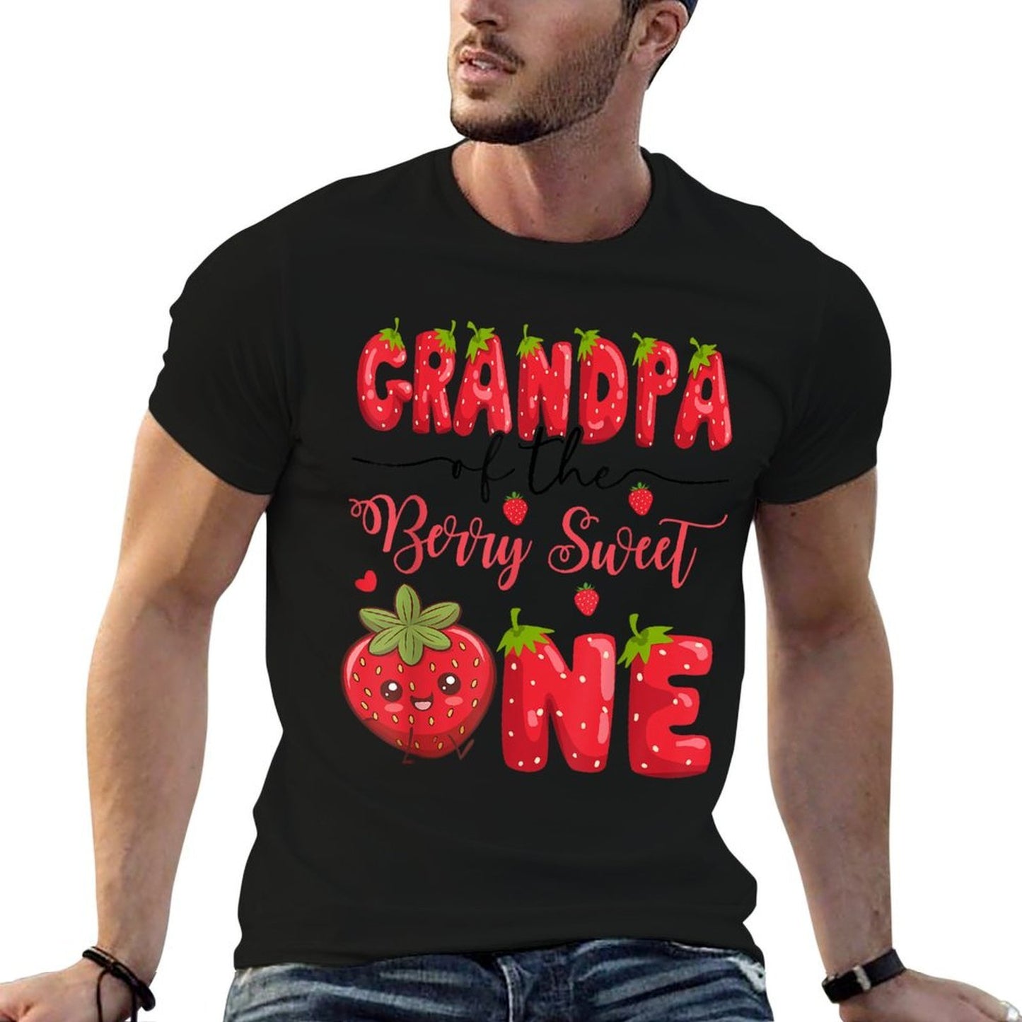 Grandpa Of The Berry Sweet One Strawberry First Birthday Affordable Price T-Shirt