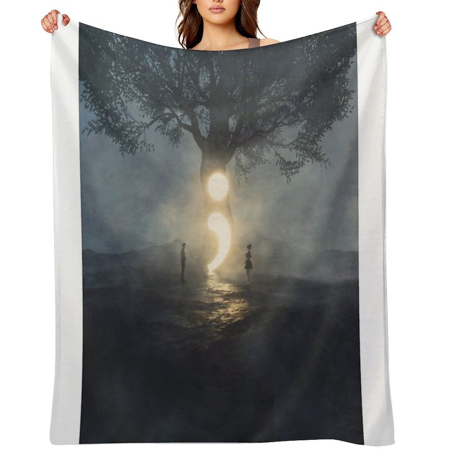 Semicolon - Cont;nue Velvety-soft Throw Blanket