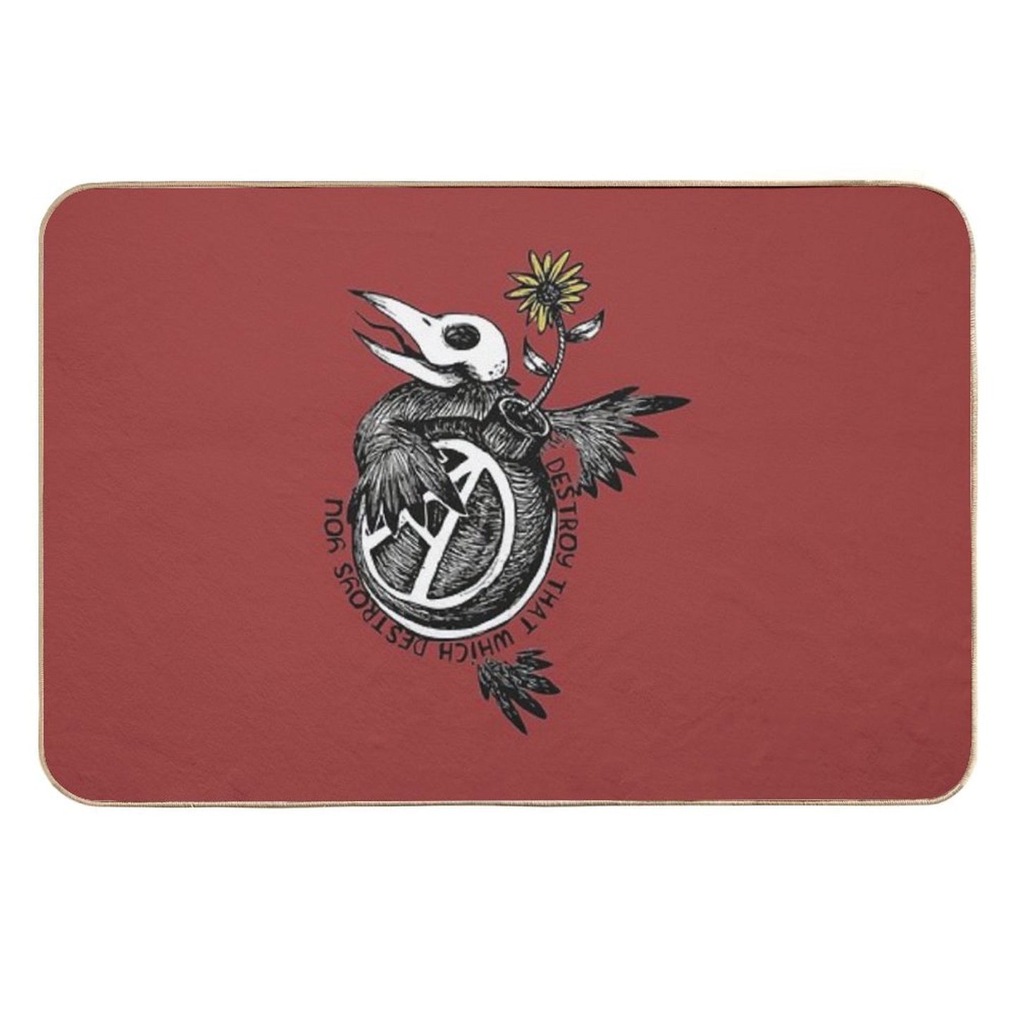 Destroy That Which Destroys You - Anarchist, Radical, Bird Fade-Resistant Bath Mat