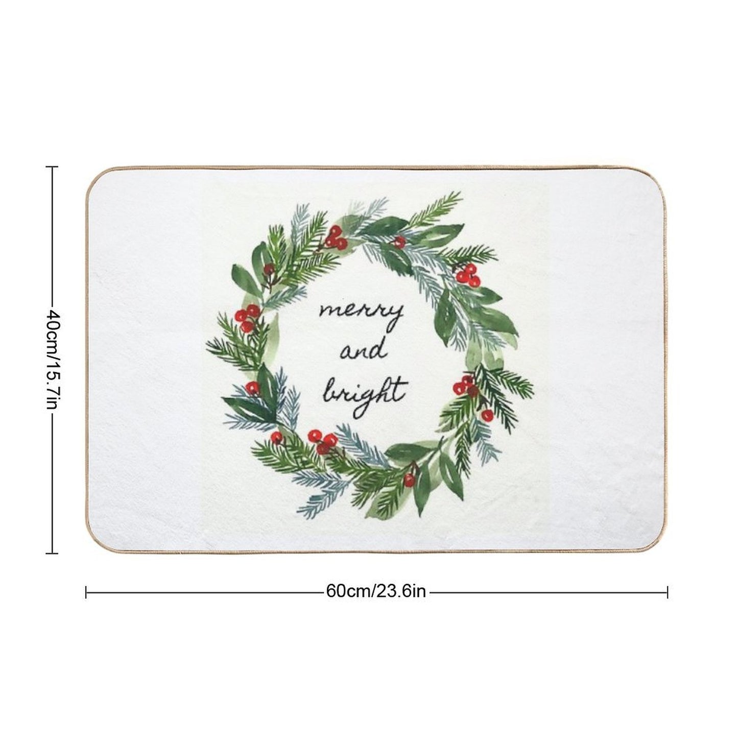 Merry And Bright Holiday Wreath Versatile Bath Mat