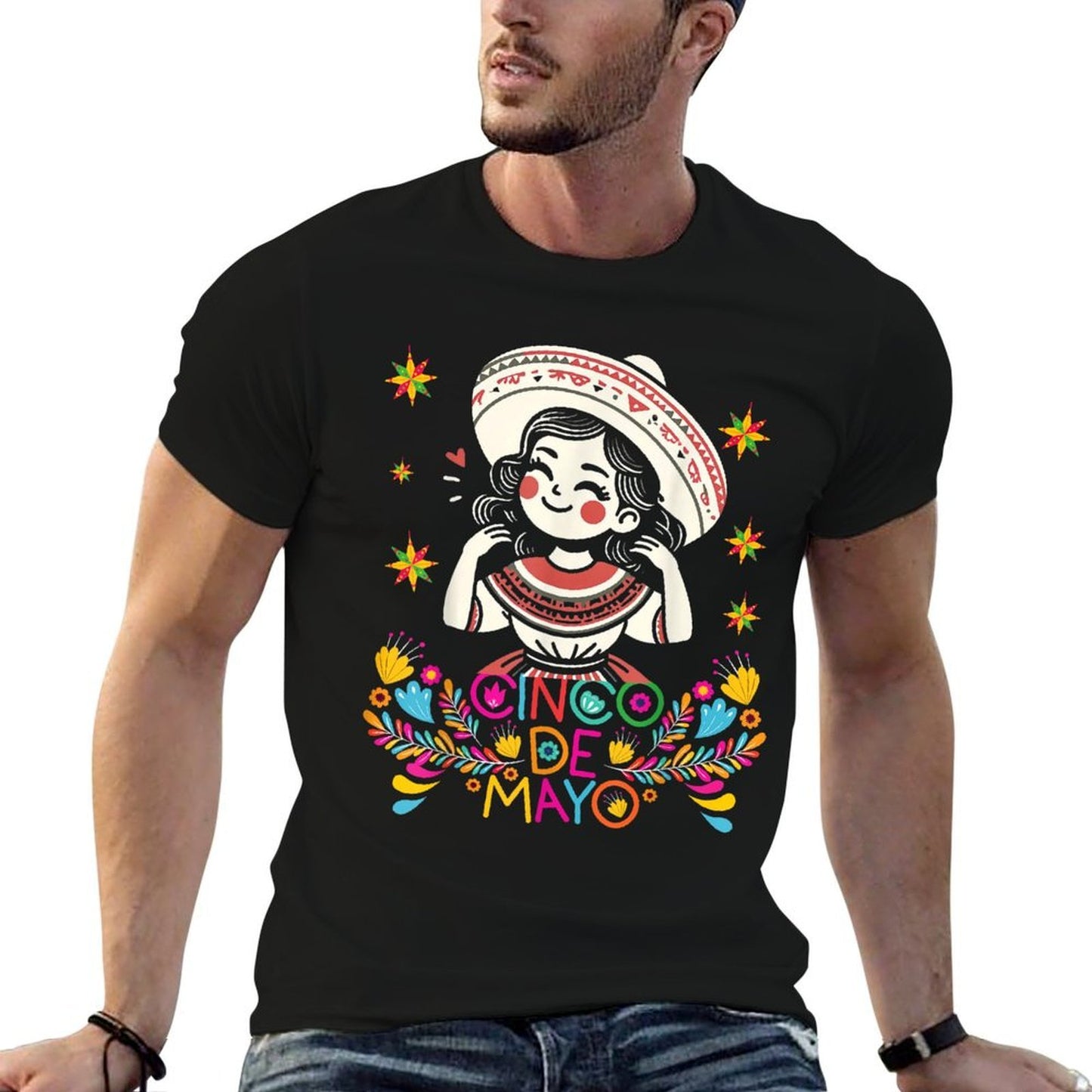 Cinco De Mayo Mexican Poncho 5 De Mayo Anime Cute Girl Eco-friendly Material T-Shirt