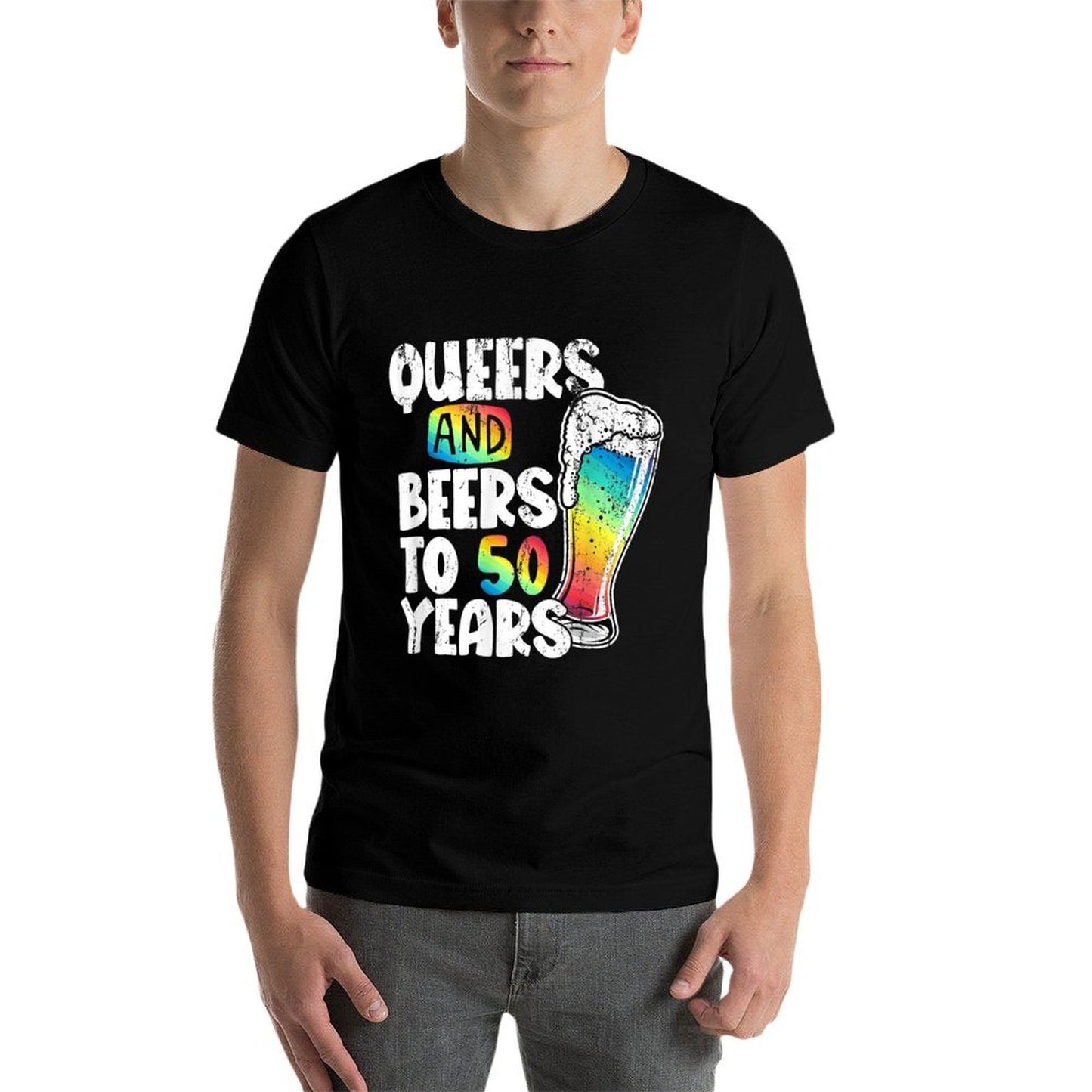Queers And Beers to 50 Years, 50th Birthday Gay Pride LGBTQ Soft T-Shirt