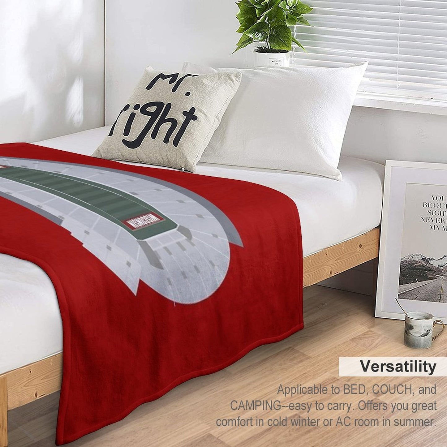 Camp Randall Stadium, University of Wisconsin, Badgers Football Comfort Throw Blanket