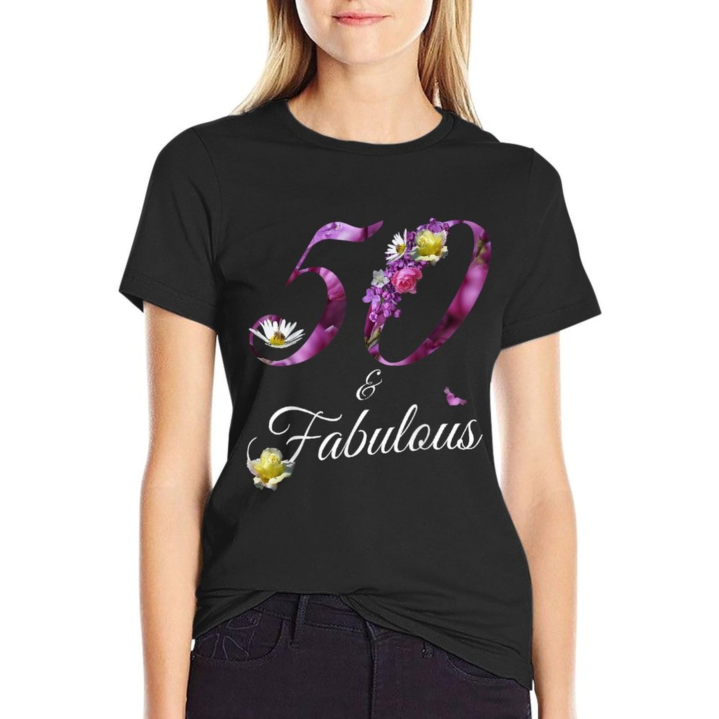 50 Year Old 50 & Fabulous Floral 1974 50th Birthday Gift Classic T-Shirt