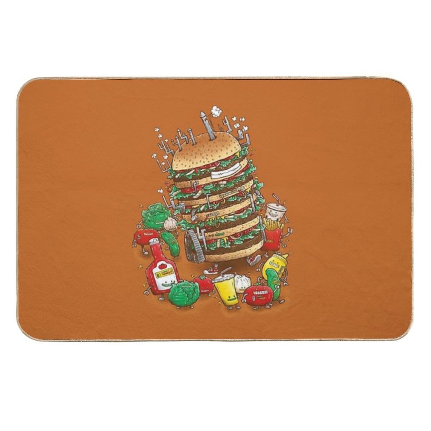 Uber BurgerBot Durable Bath Mat