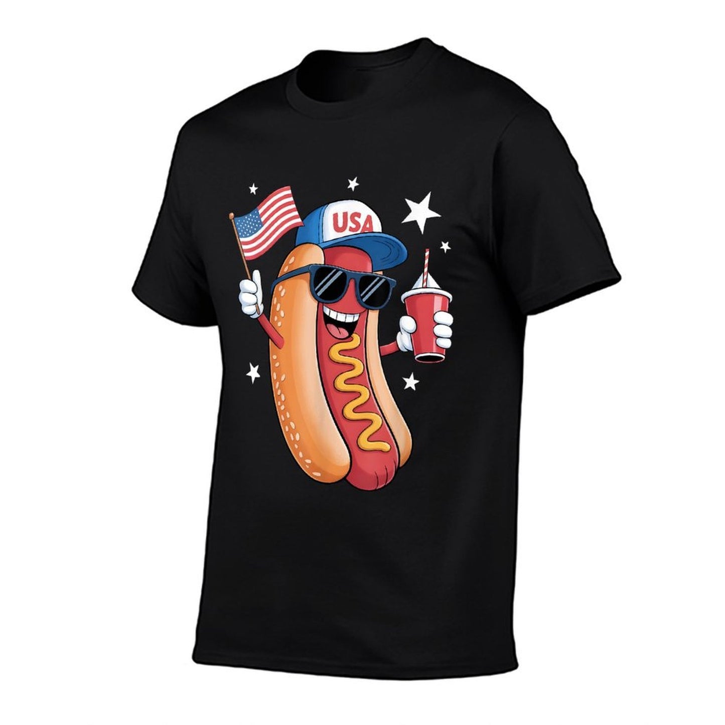4th of July Hotdog Funny Fourth of July Patriotic USA Durable T-Shirt