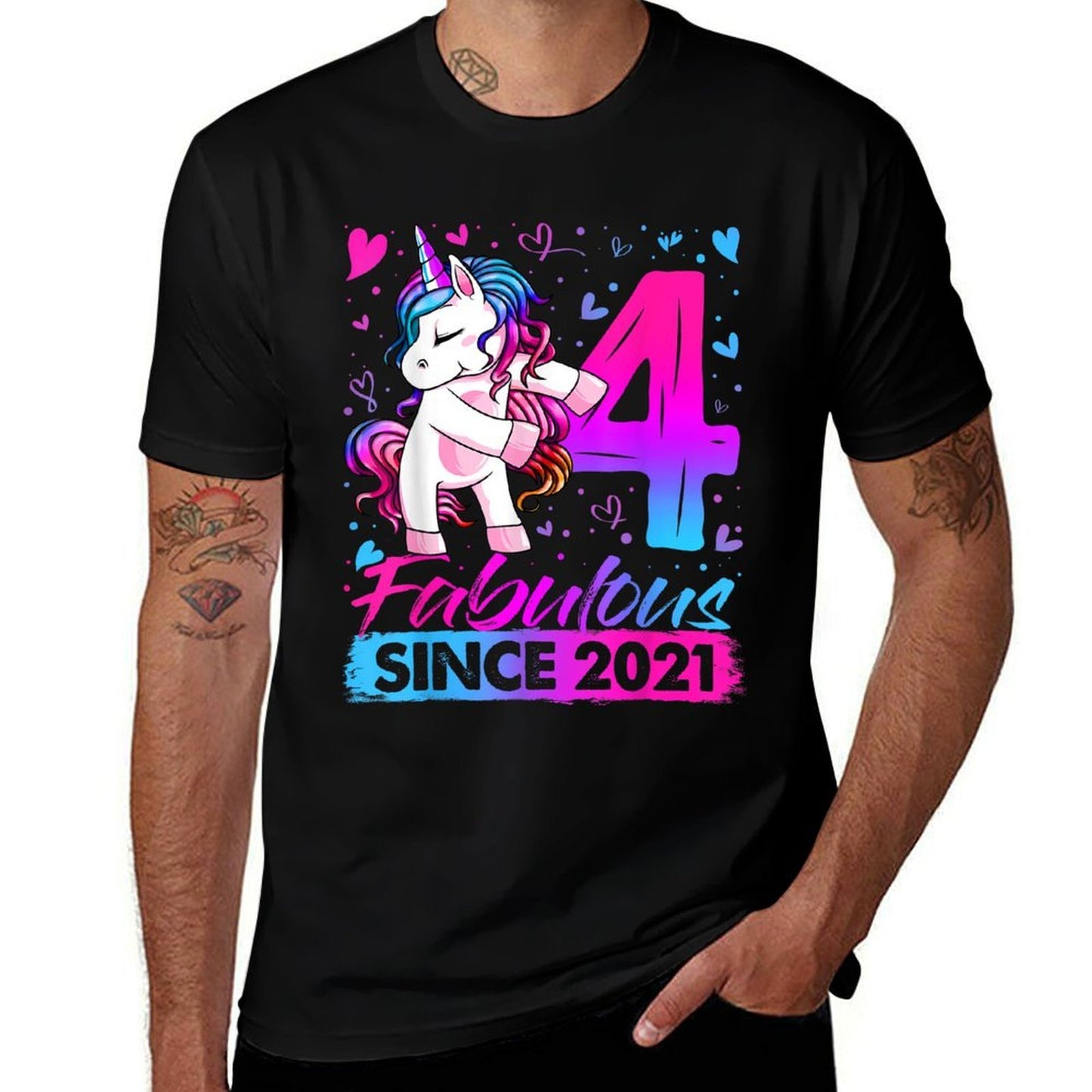 4 Year Old Unicorn Gifts For Girls 4th Birthday Girl Party Wrinkle-resistant T-Shirt