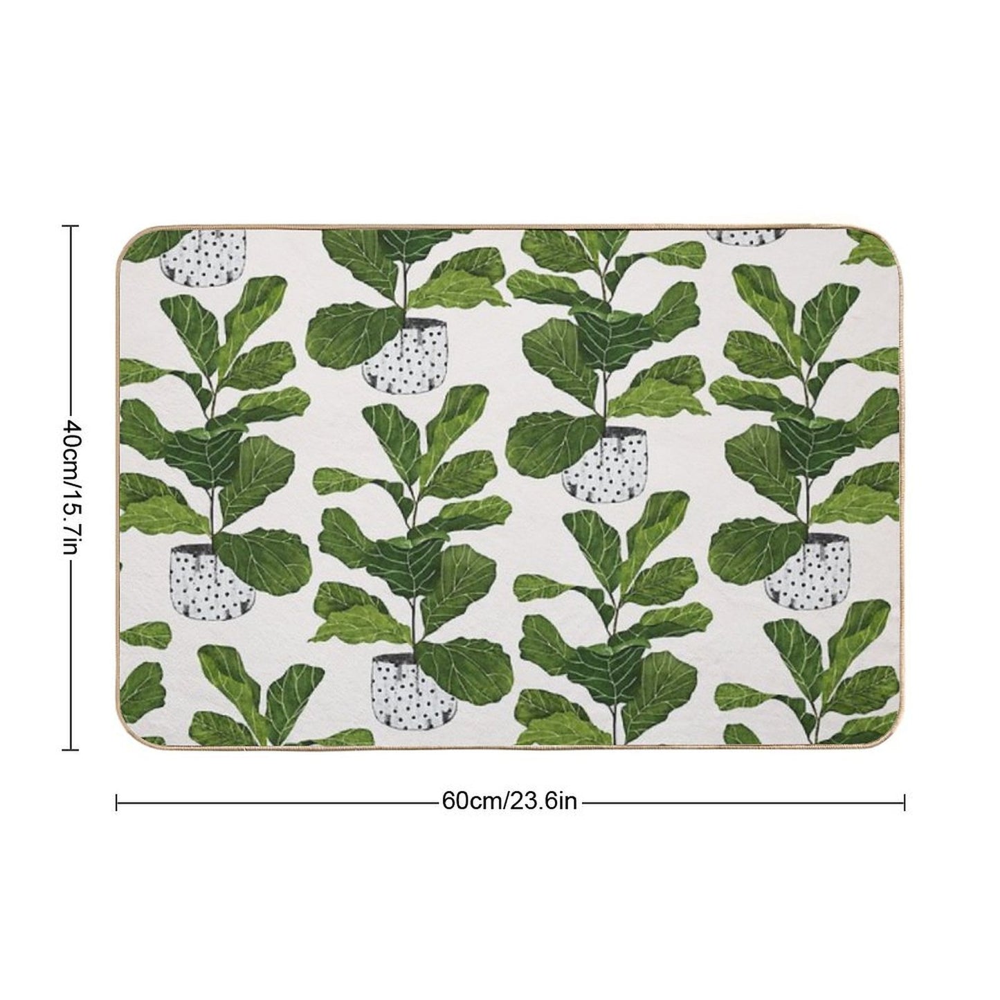 Fiddle Leaf Fig Tree Interior Plant Odorless Bath Mat