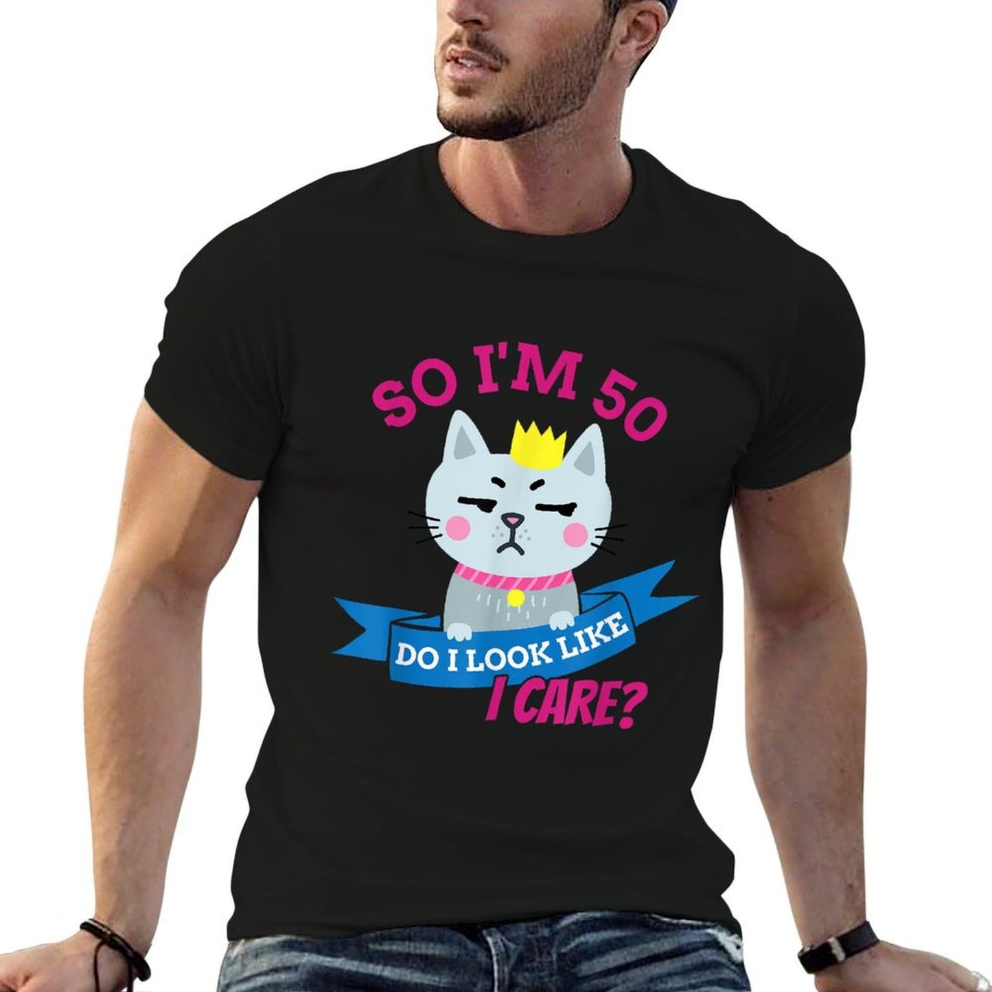 So I'm 50 Do I Look Like I Care Funny 50th Birthday Eco-friendly Material T-Shirt