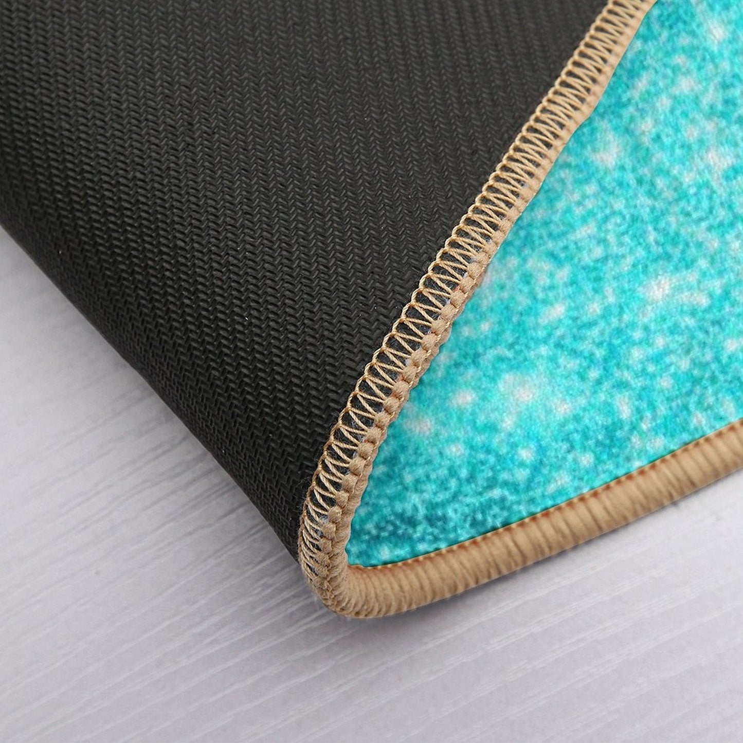 Teal Galaxy Sparkle Stars Ombre Eco-Friendly Bath Mat