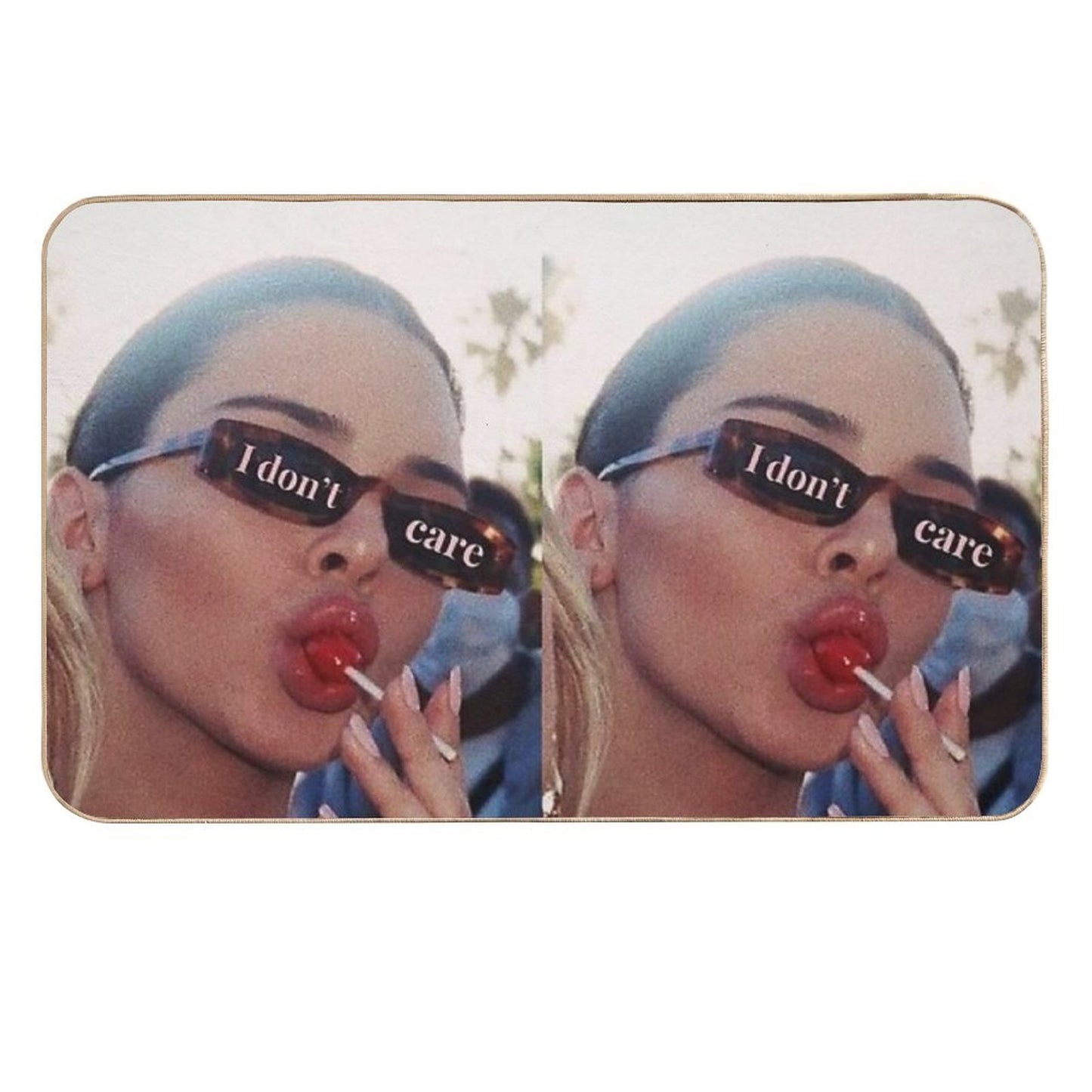 Vogue I Dont Care Lollipop Aesthetic Repositionable Bath Mat