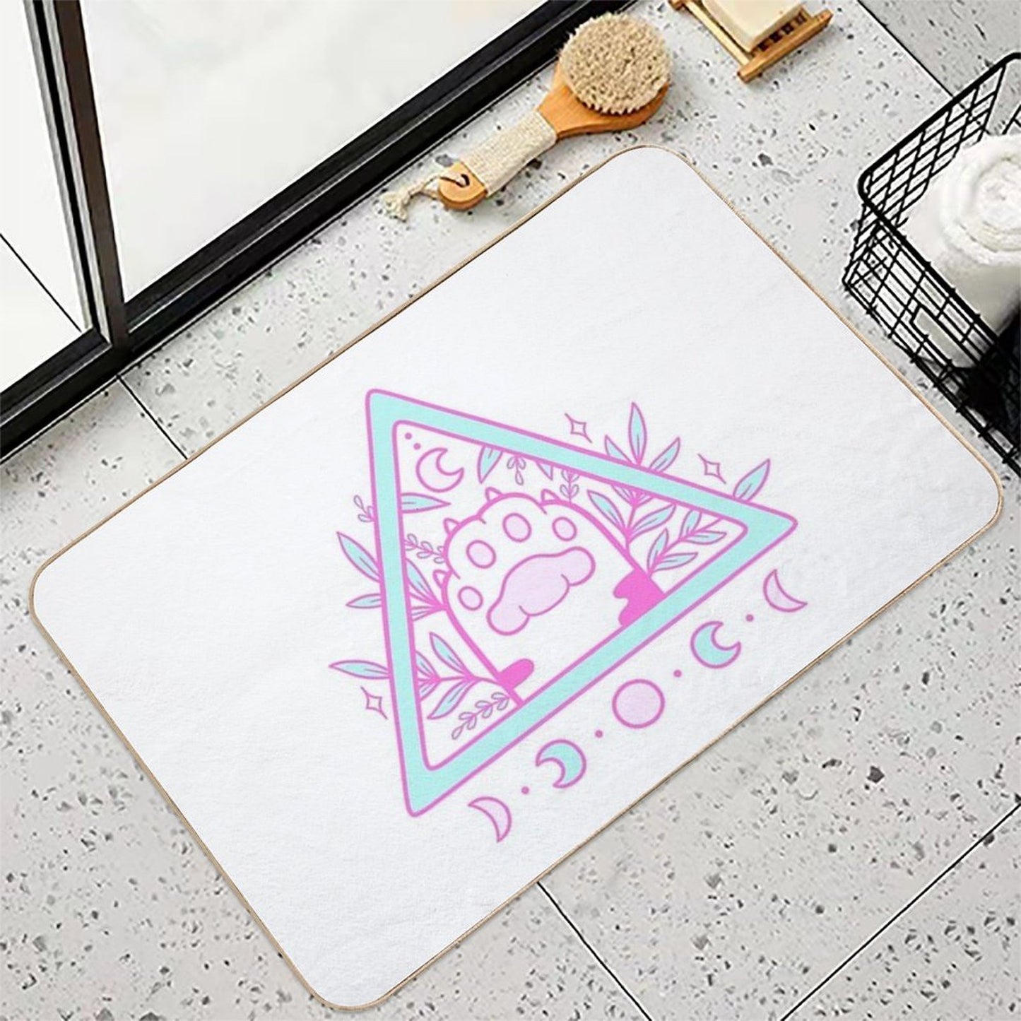 Witchy Cat Paw 02 Nikury Slip-Resistant Bath Mat