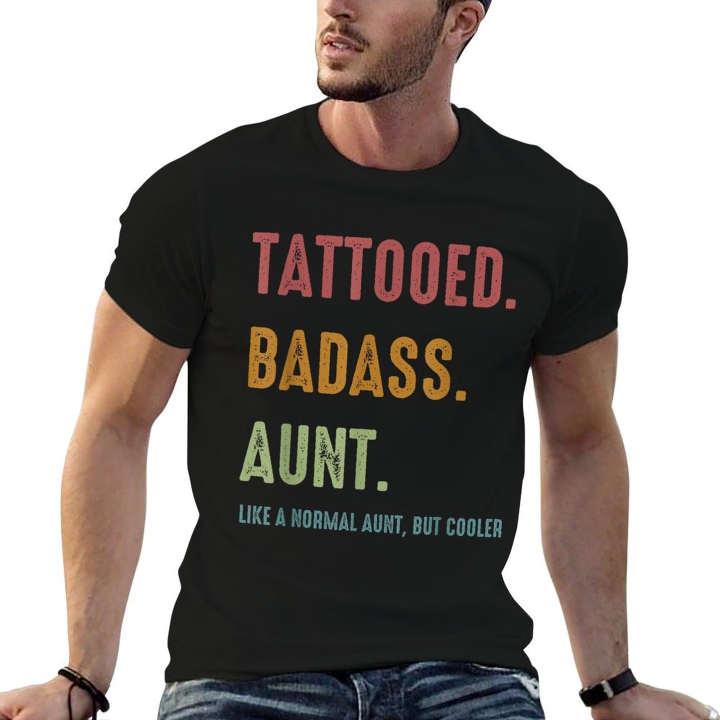 Tattooed Badass Aunt Inked Funny Present For Aunts Moisture-wicking T-Shirt