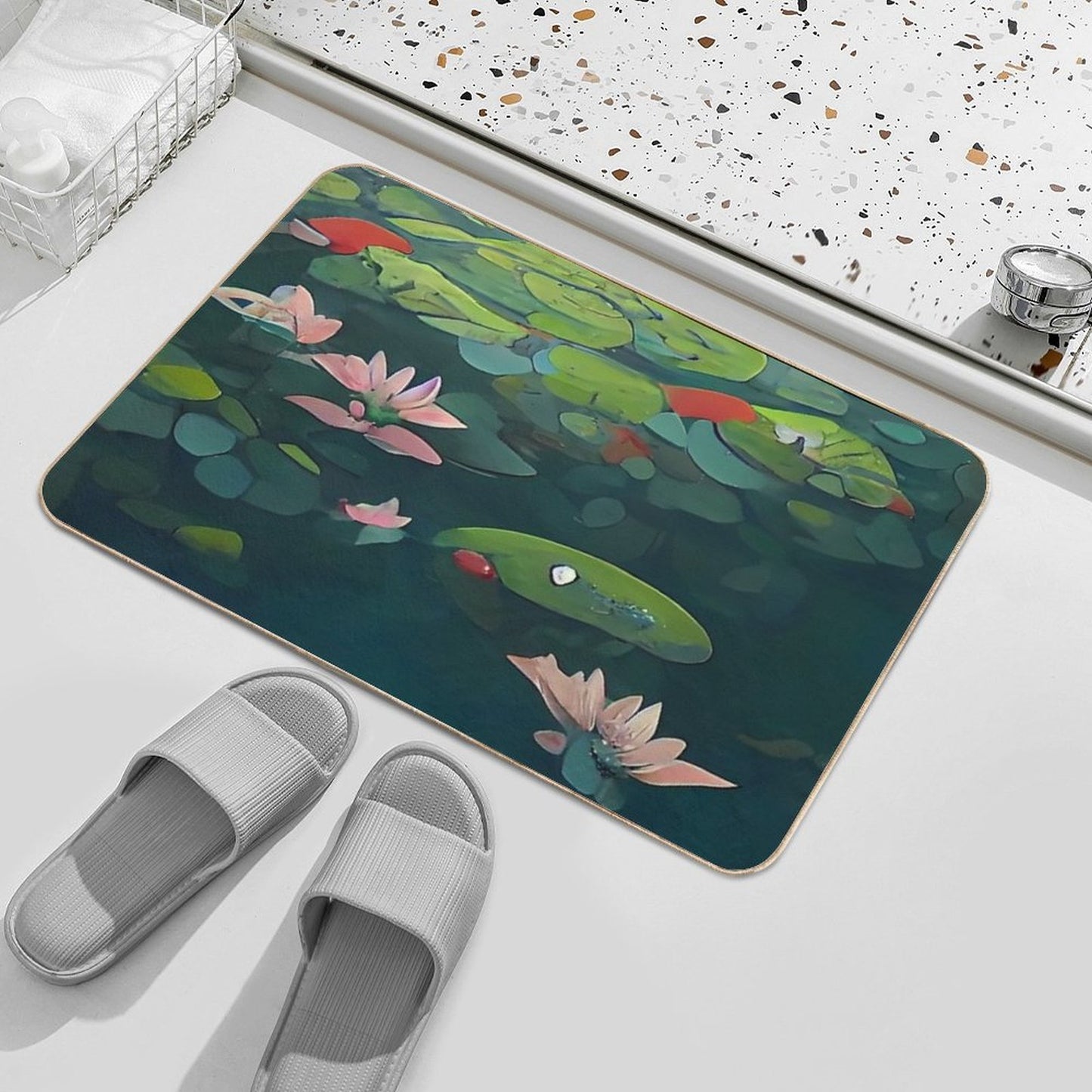 Koi Fish Water Lily Paradise Multi-Purpose Bath Mat