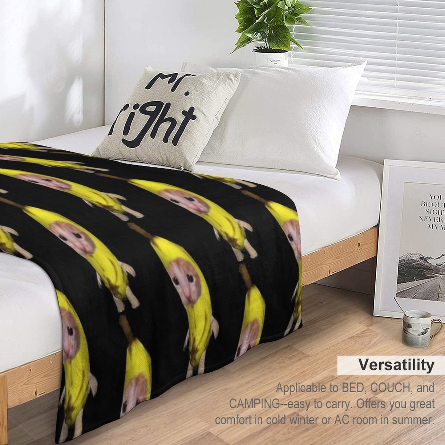 Banana Cat Eco-conscious Throw Blanket