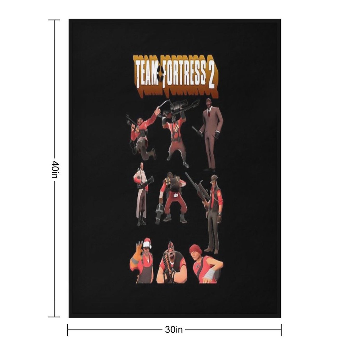 Team Fortress 2 - All Characters Classes With Tf2 Logo Sustainable Throw Blanket