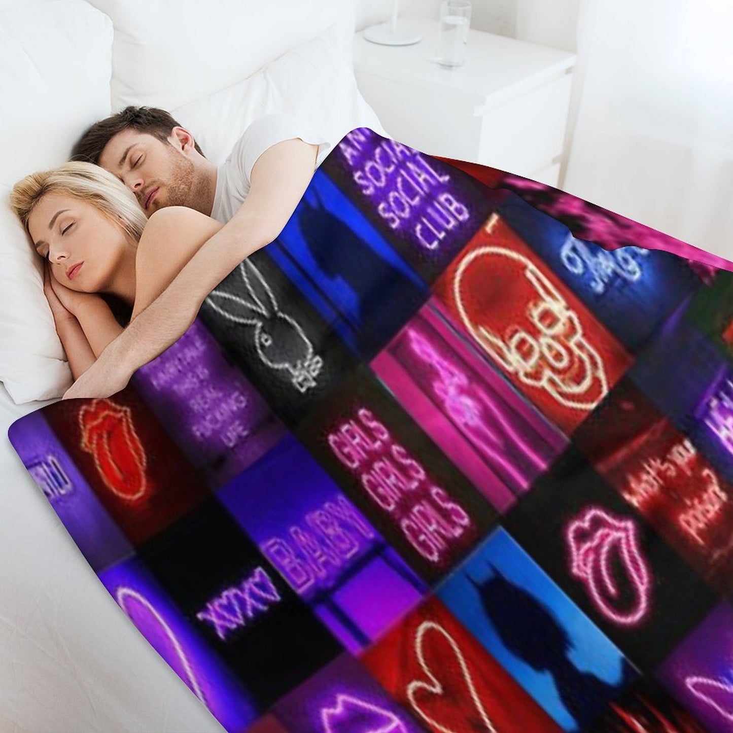 Rainbow Neon Collage Durable Throw Blanket