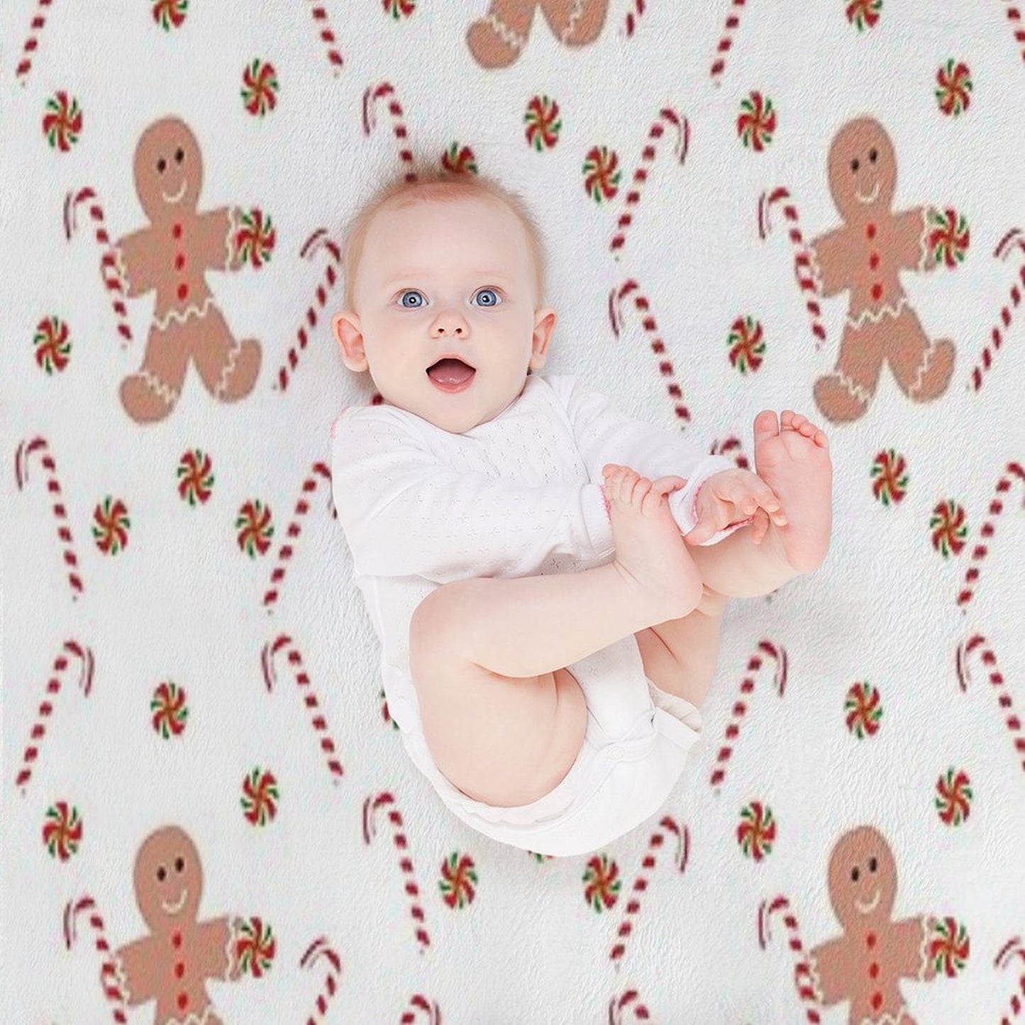 Gingerbread Man with Christmas Candy All-season Throw Blanket