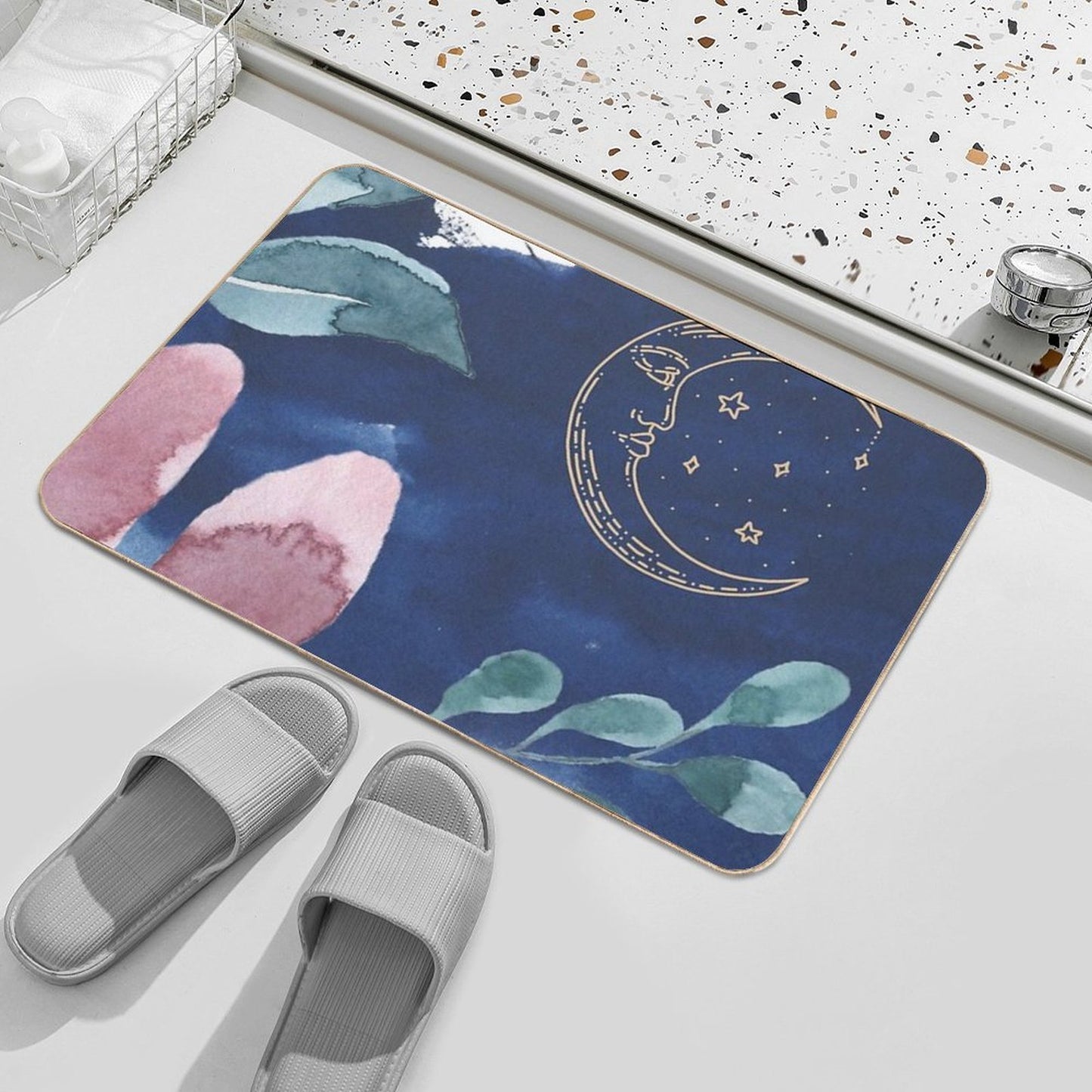 Watercolor Night High-Traffic Bath Mat