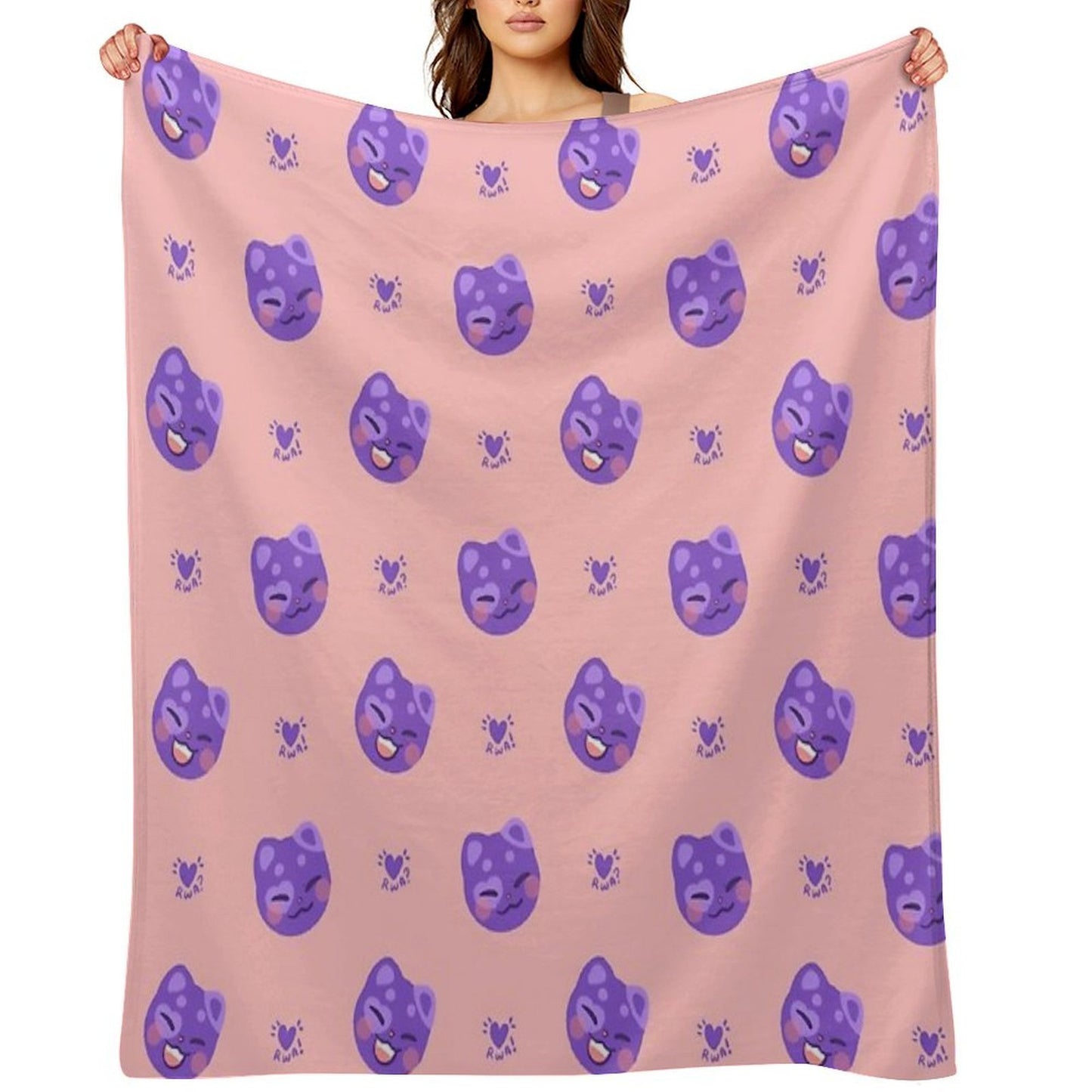 San Cat Pattern Travel-friendly Throw Blanket