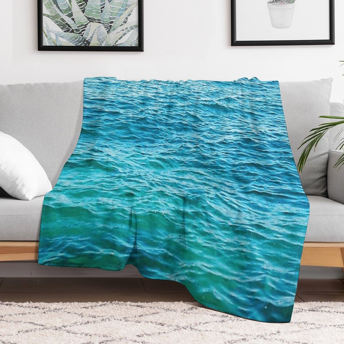 Turquoise Ocean Multi-functional Throw Blanket