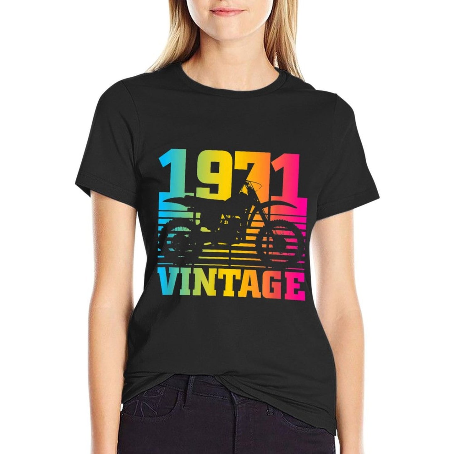 Vintage 1971 Retro Motocross Dirt Bike 50th Birthday Relaxed-fit T-Shirt