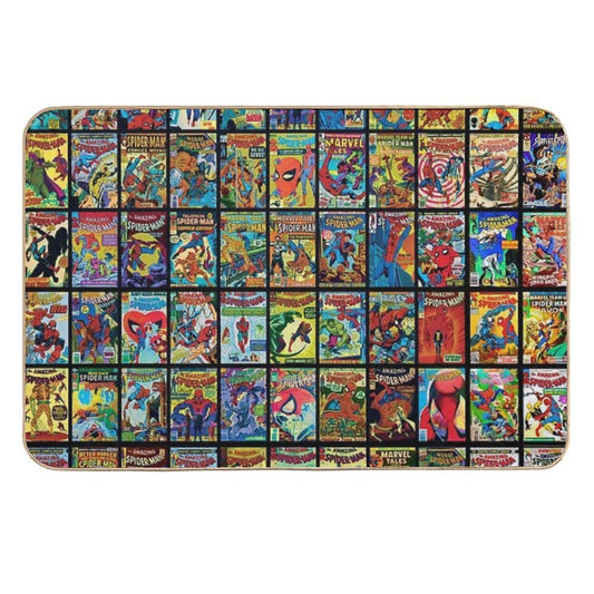 Vintage Superhero Comic Book Collection Pattern 3  Eco-Friendly Bath Mat