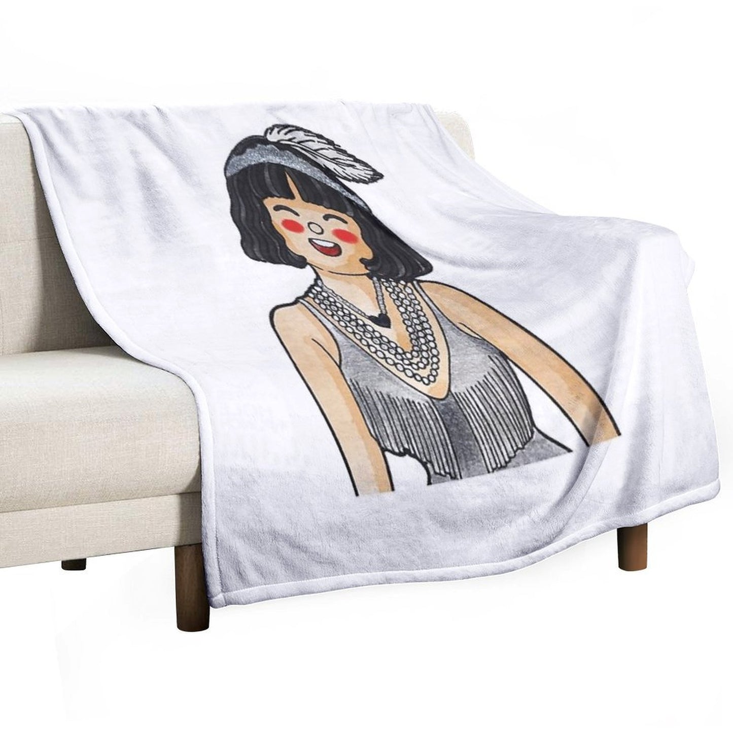 Showgirl – Cartoon Watercolor Art Easy Care Throw Blanket