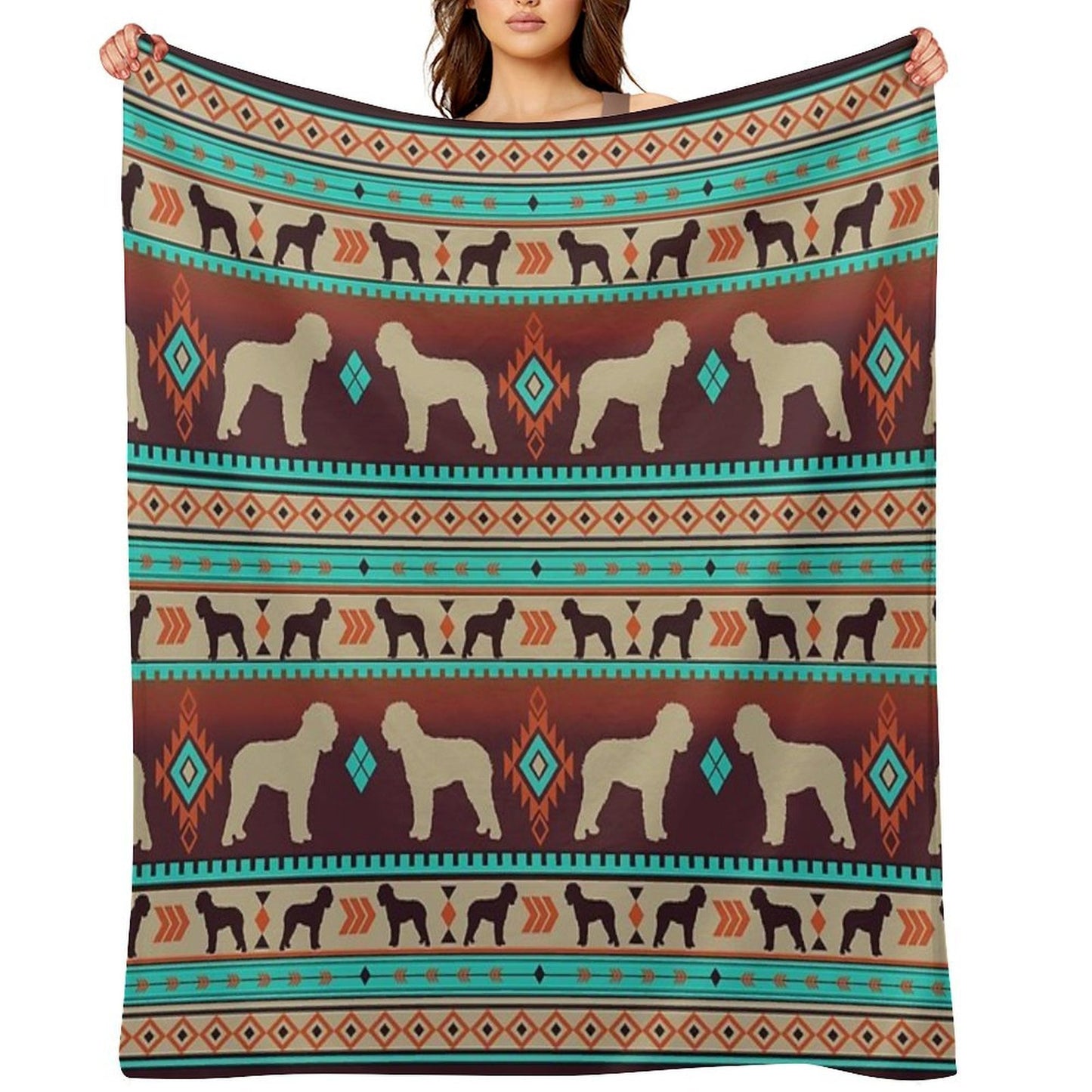 Boho Dogs Lagotto Romagnolo Sunset Velvety-soft Throw Blanket