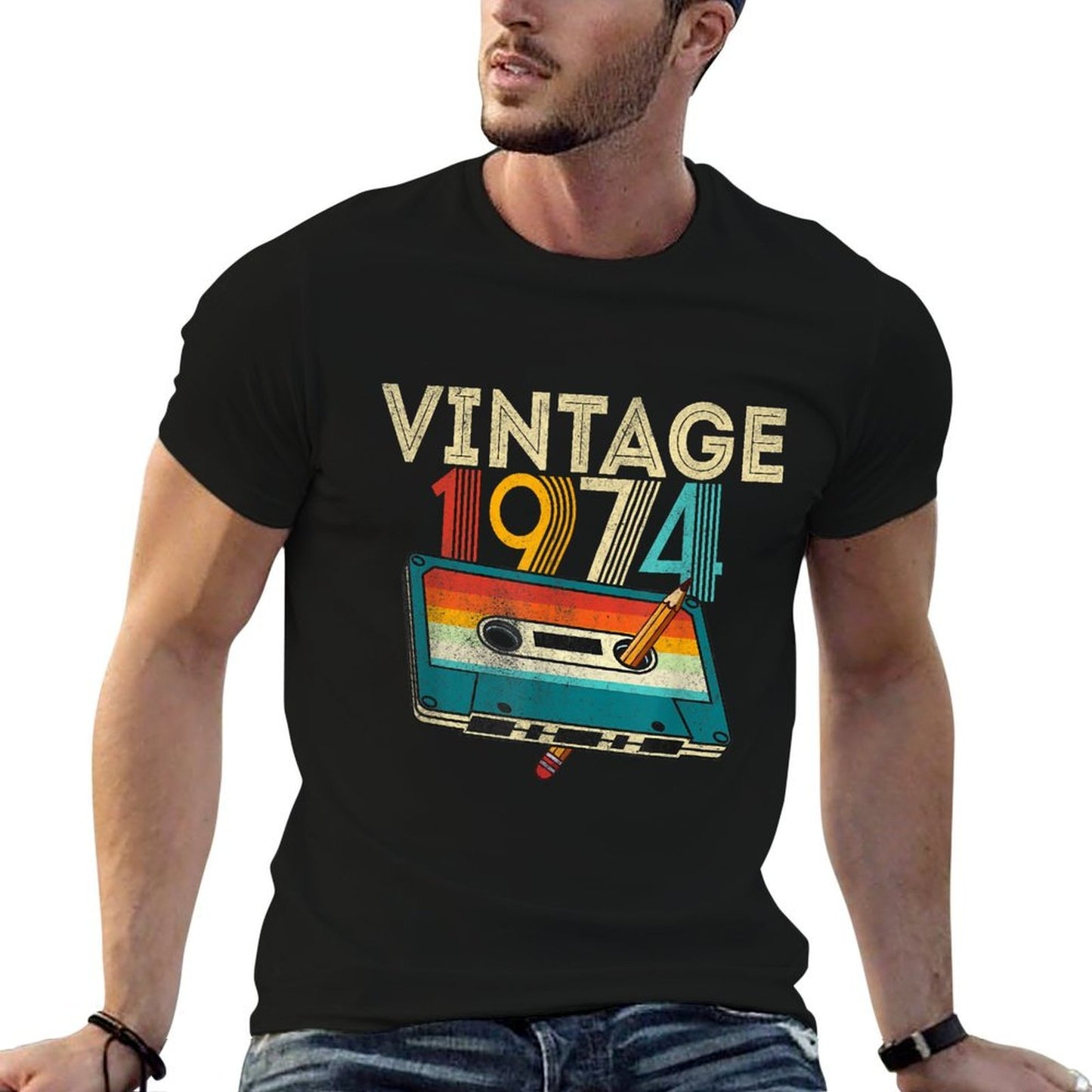 50 Year Old Gifts Vintage 1974 Cassette Tape 50th Birthday Soft T-Shirt